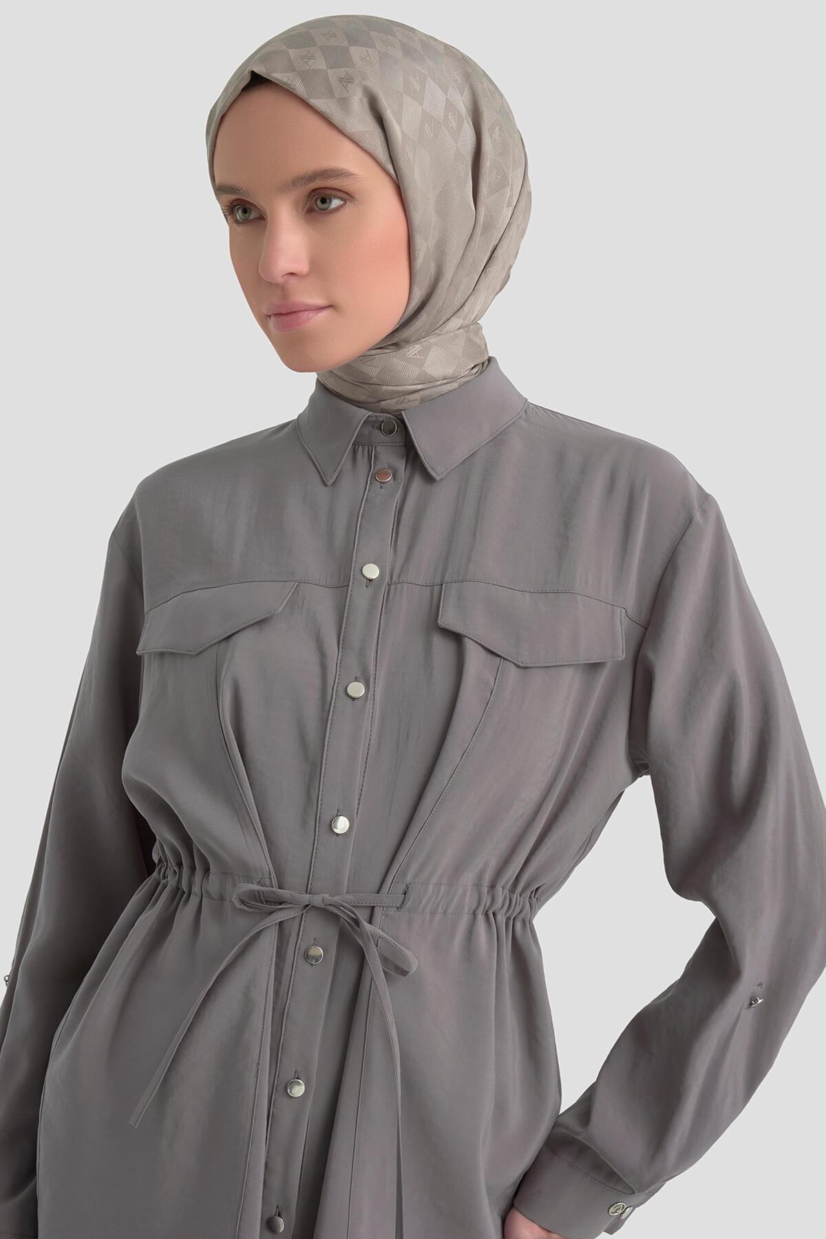 Armine TREND Belden Bağcıklı Spor Pantolonlu Cupra Takım Açık Gri 26YT619