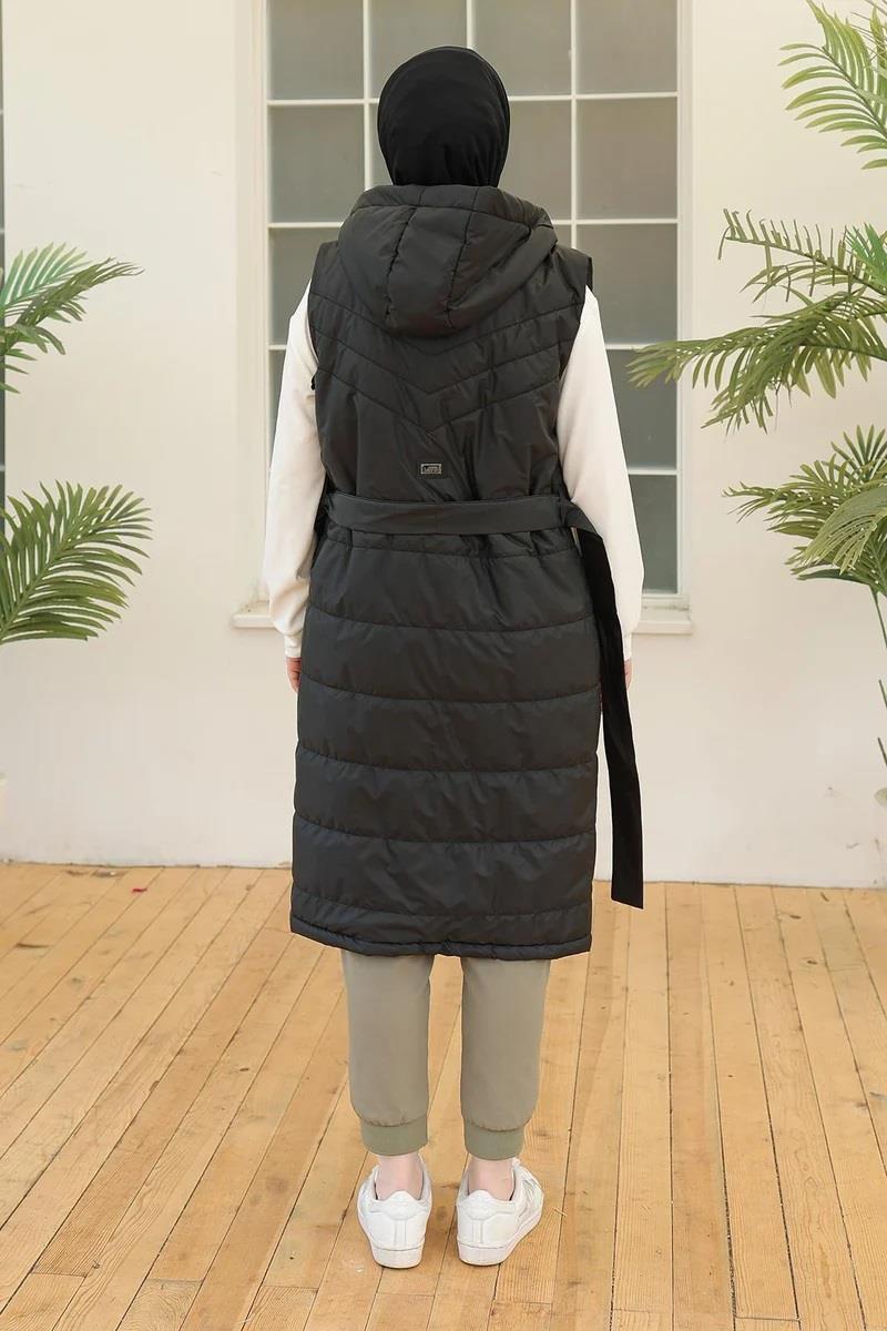 ARMİNE TREND Beli Kemerli Yelek Siyah 23KT508