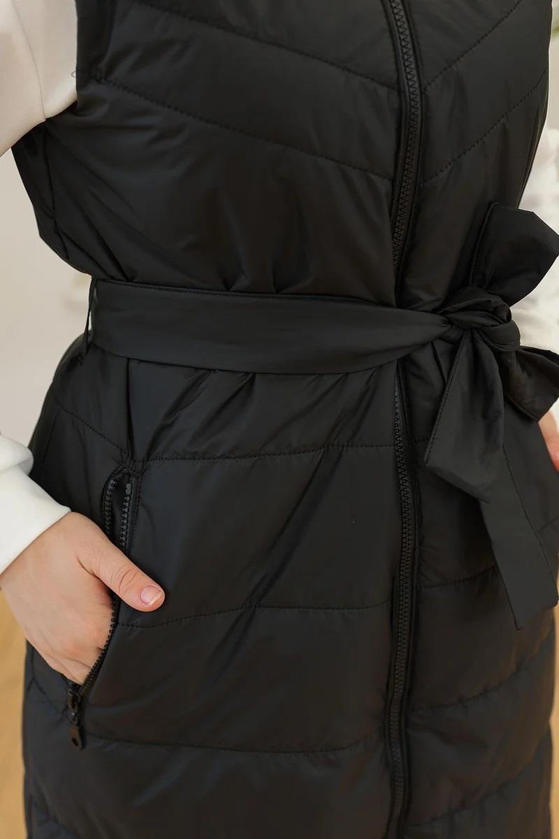 ARMİNE TREND Beli Kemerli Yelek Siyah 23KT508