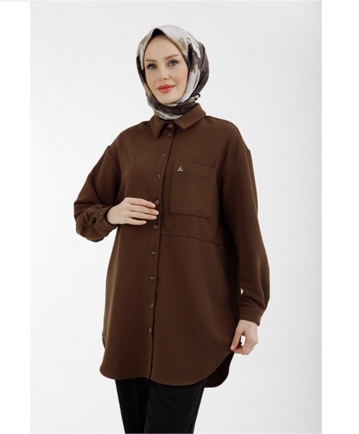 Armine Trend Bluz 23YT439 Kahverengi