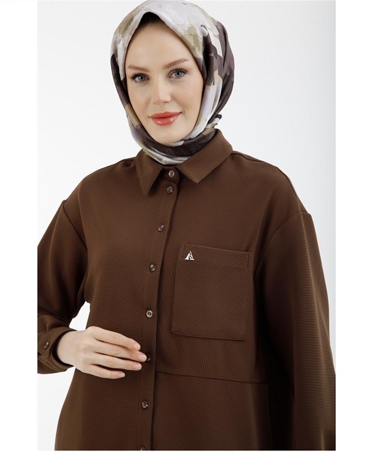 Armine Trend Bluz 23YT439 Kahverengi