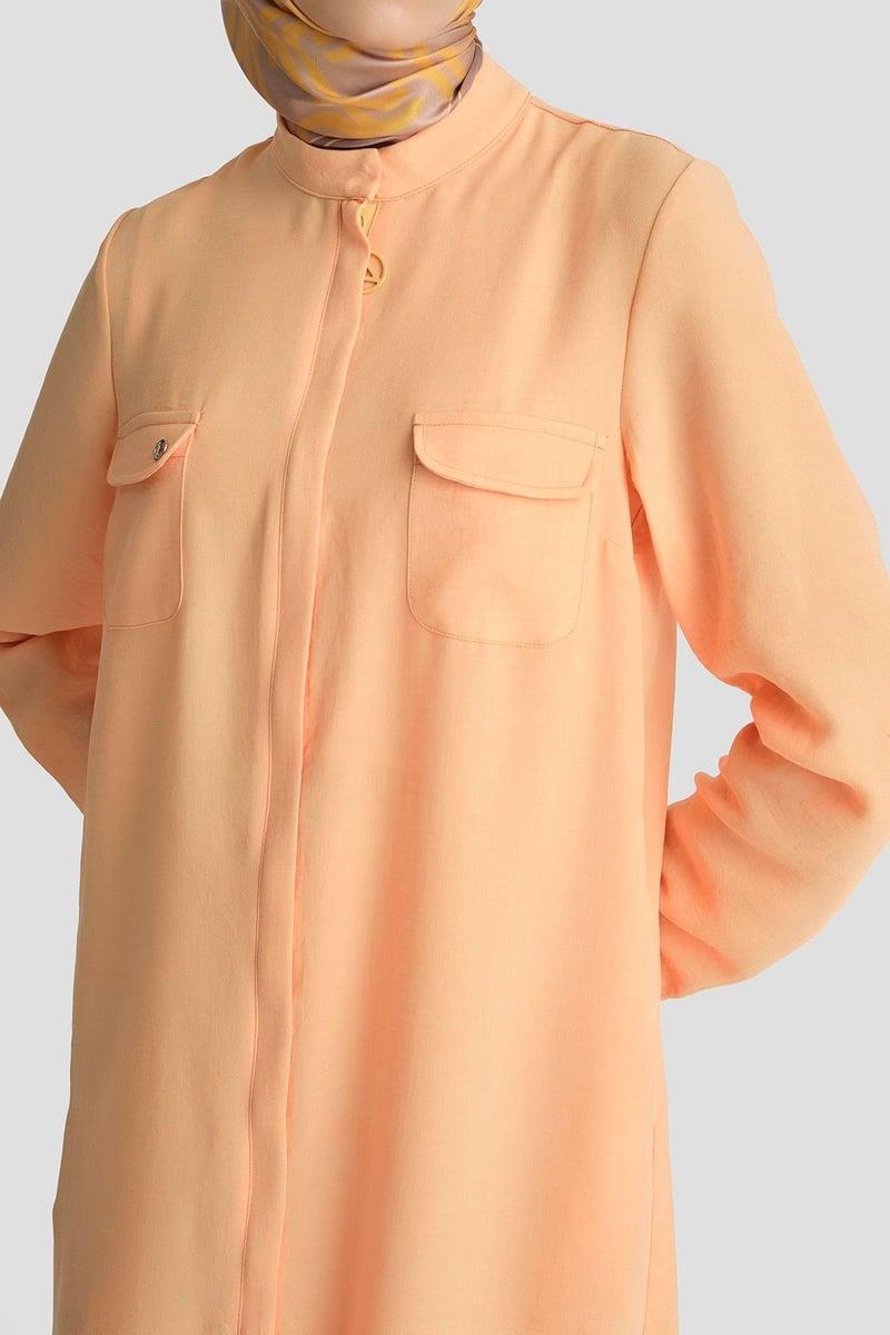 Armine TREND Boydan Fermuarlı Tunik Somon 25YT4138
