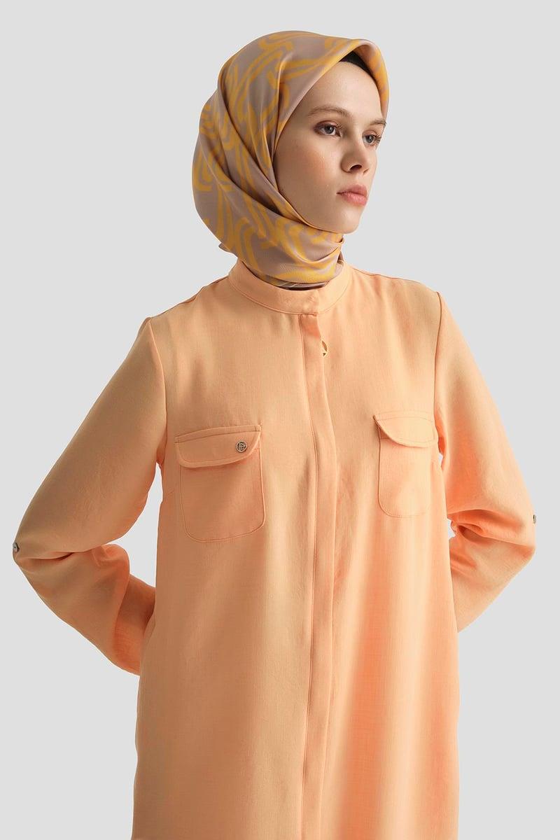 Armine TREND Boydan Fermuarlı Tunik Somon 25YT4138