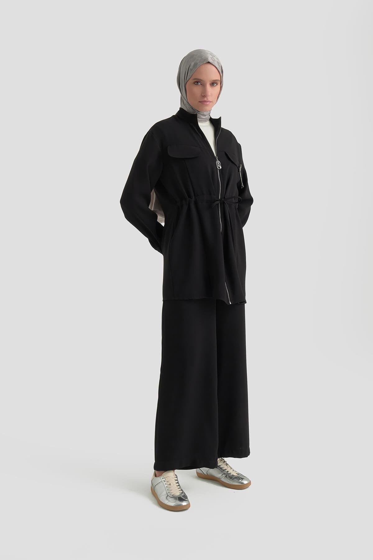 Armine TREND Broş Detaylı İkili Takım Siyah 25KT646