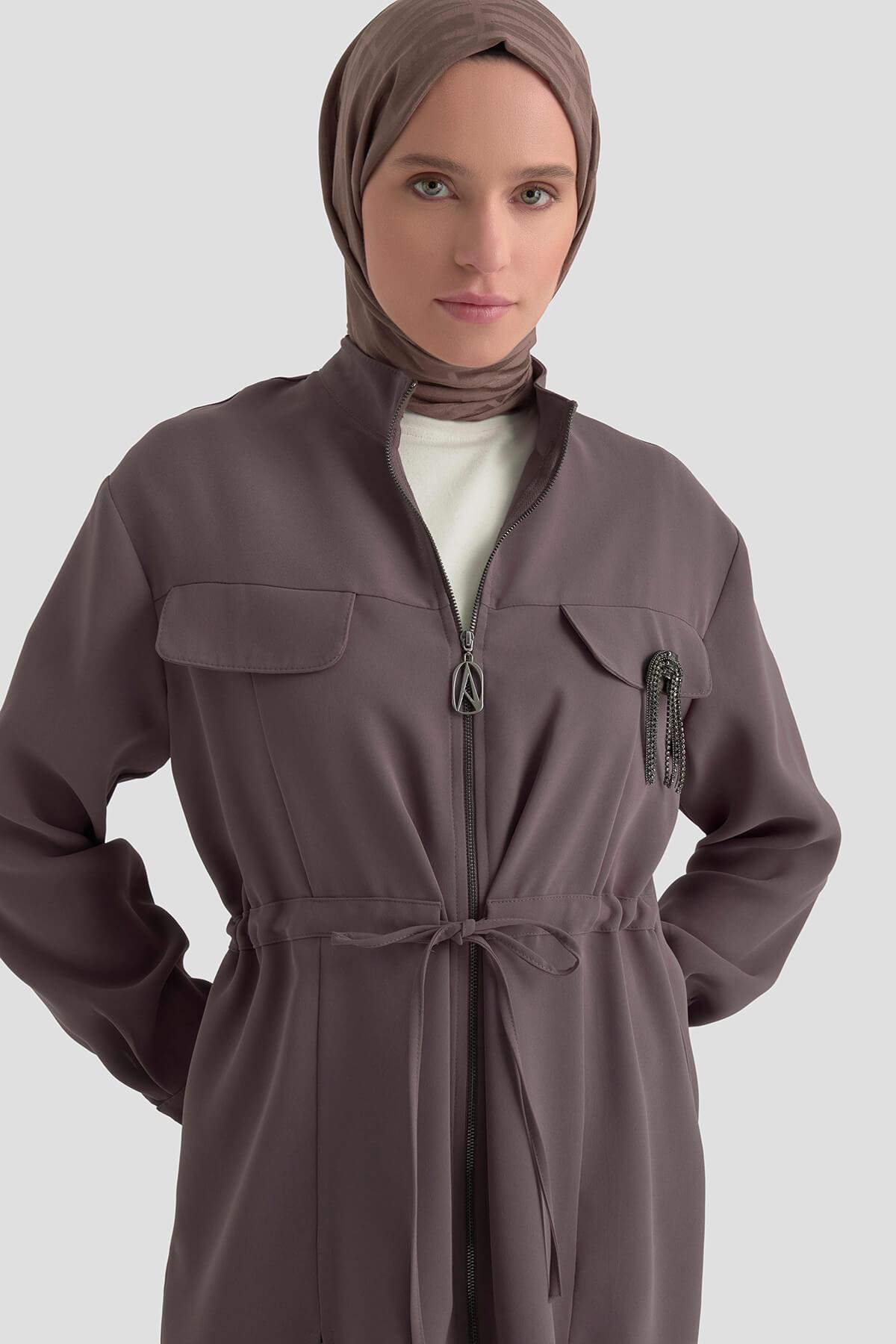 Armine TREND Broş Detaylı İkili Takım Latte 25KT646