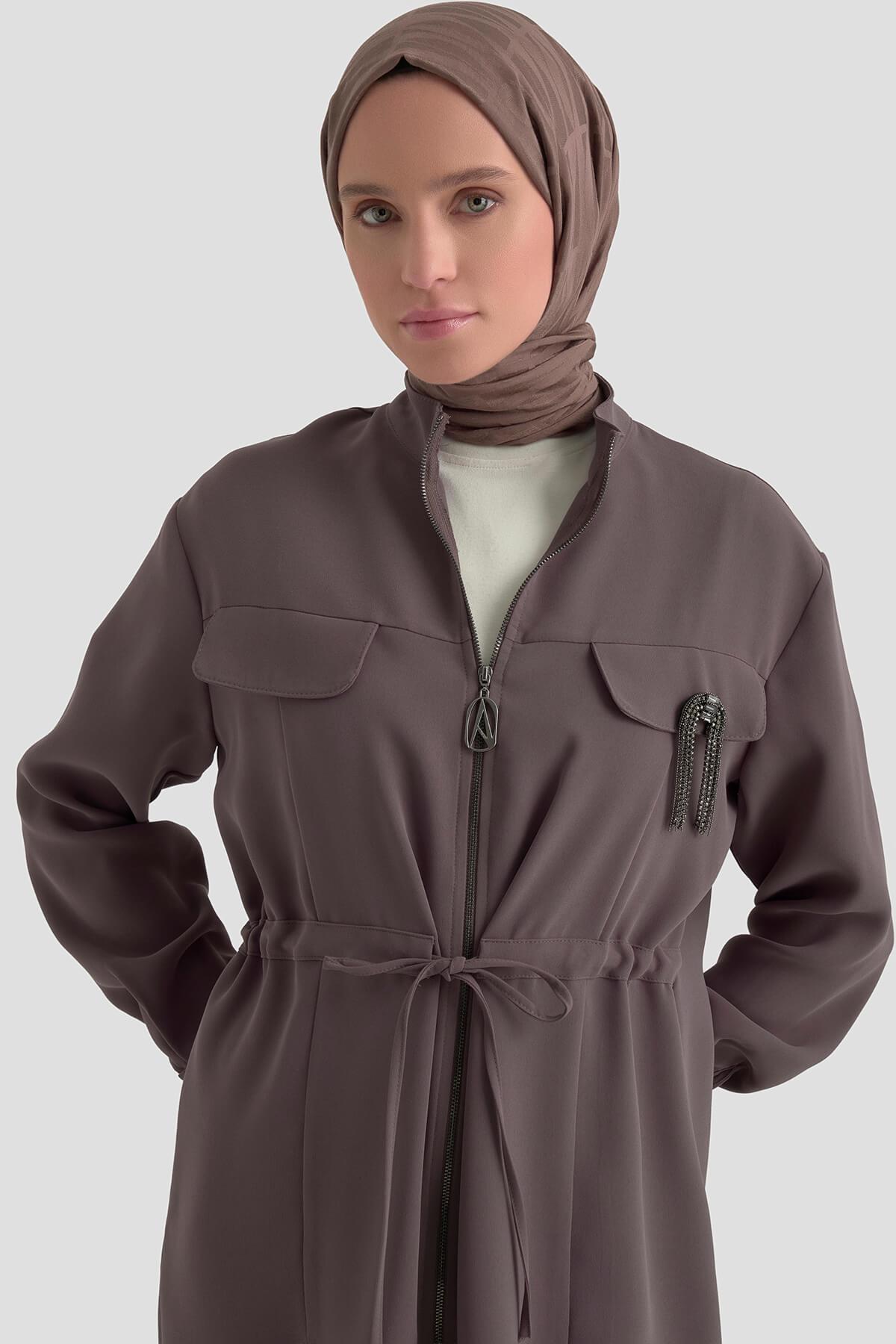 Armine TREND Broş Detaylı İkili Takım Latte 25KT646