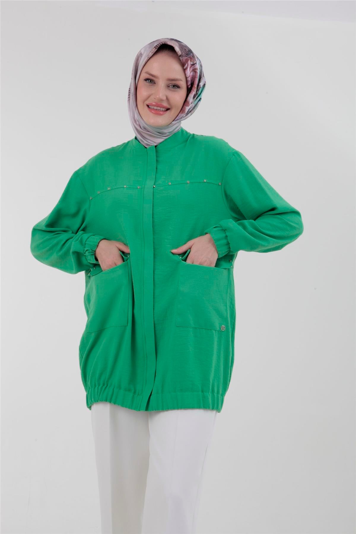 Armine Trend Ceket 23YT531 Benetton Yeşili