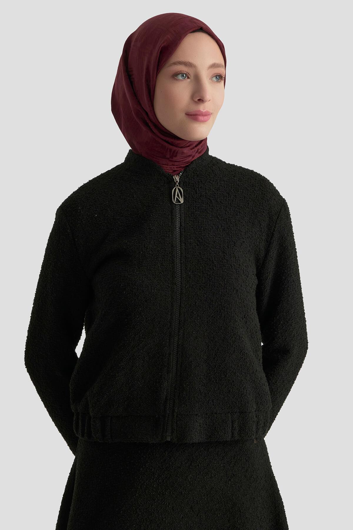 Armine TREND Ceket Fermuar Detaylı Alt Üst Takım Siyah 25KT627