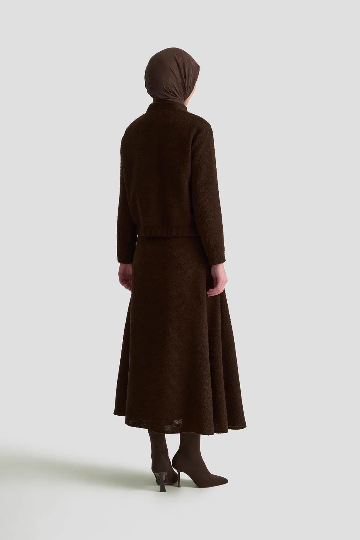 Armine TREND Ceket Fermuar Detaylı Alt Üst Takım Kahverengi 25KT627