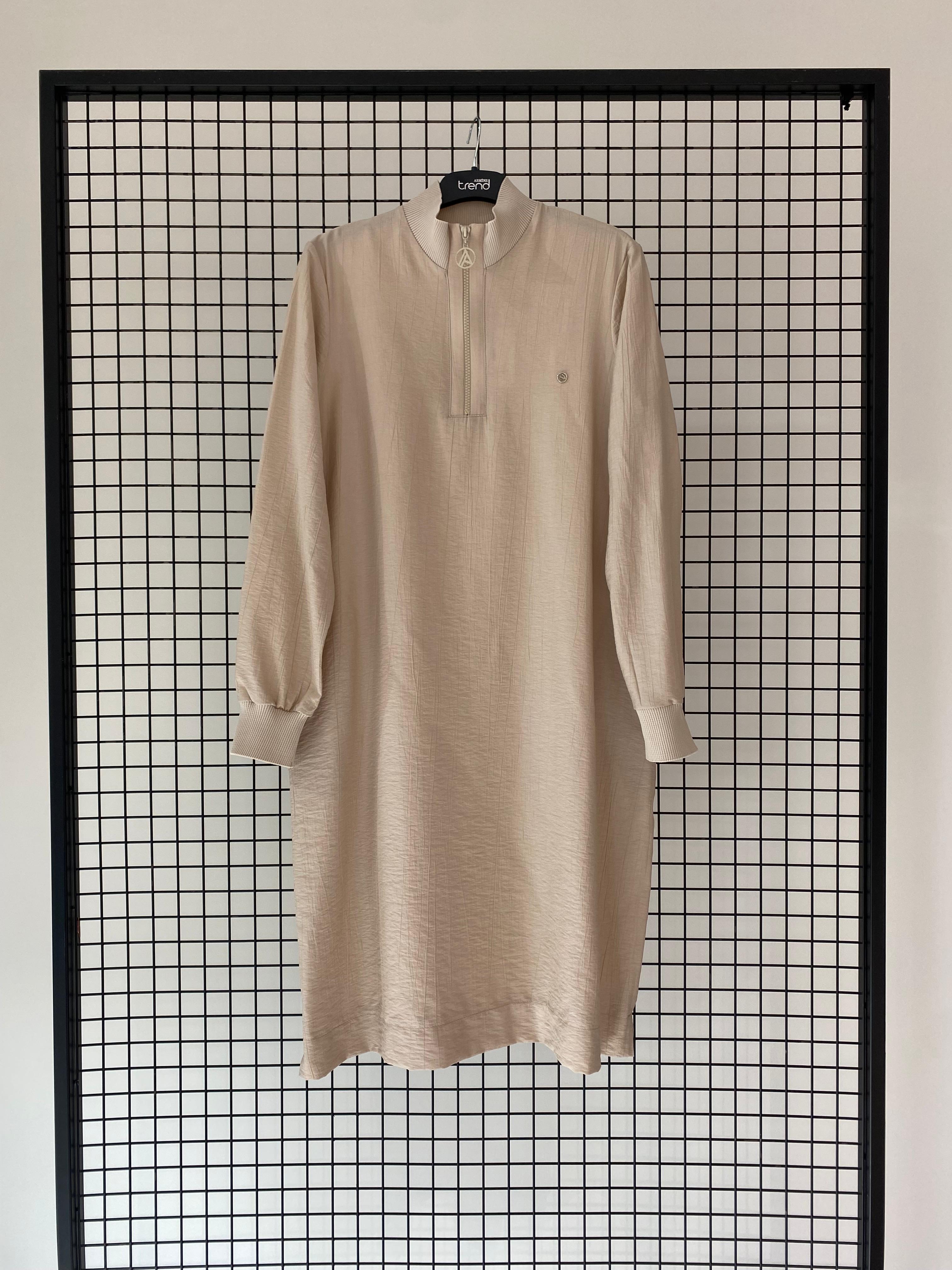 Armine TREND Çilek Kumaş Bayan Tunik Açık Bej 25YT433
