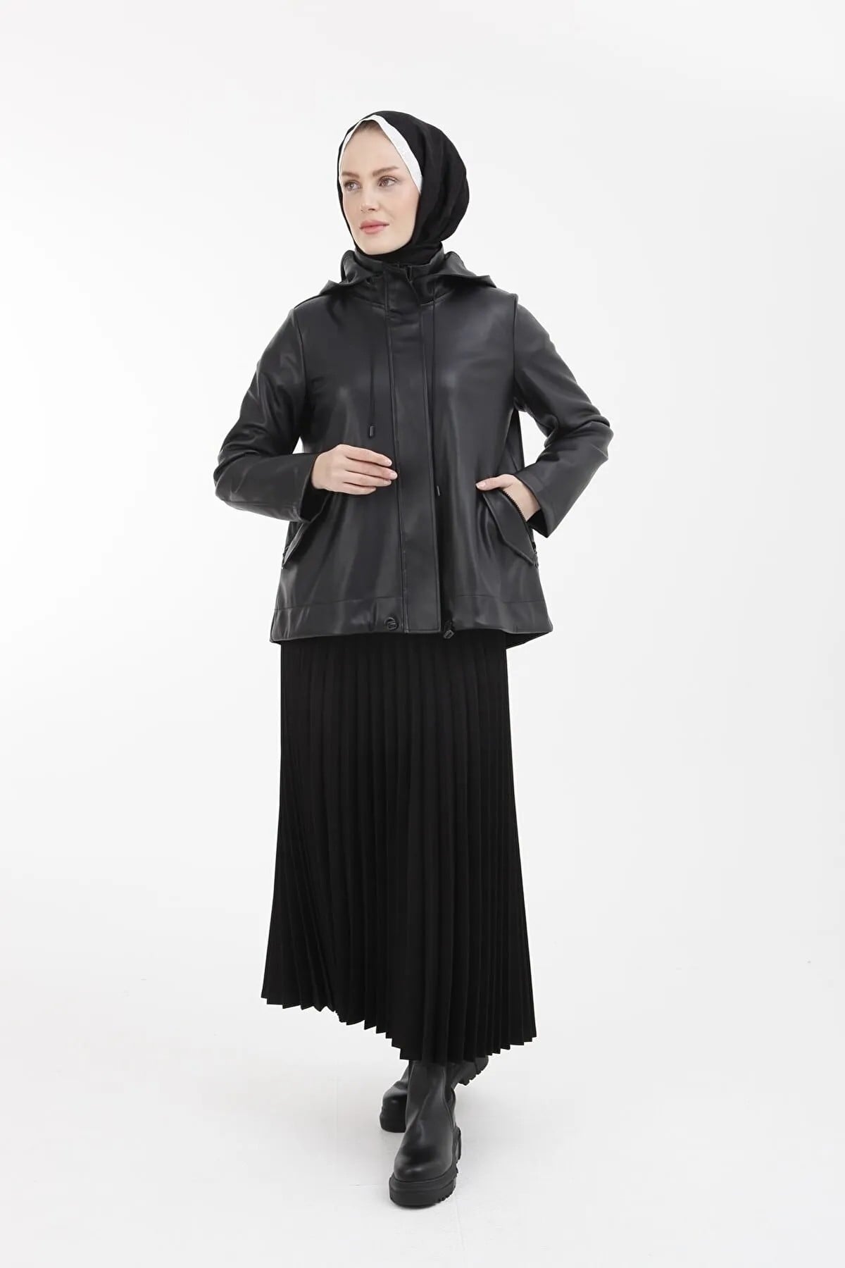 Armine Trend Deri Ceket  22KT502 Siyah