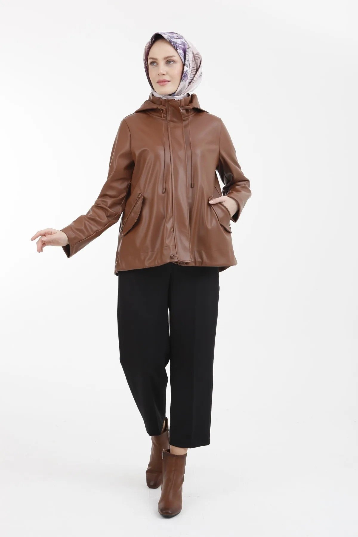 Armine Trend Deri Ceket  22KT502 Taba