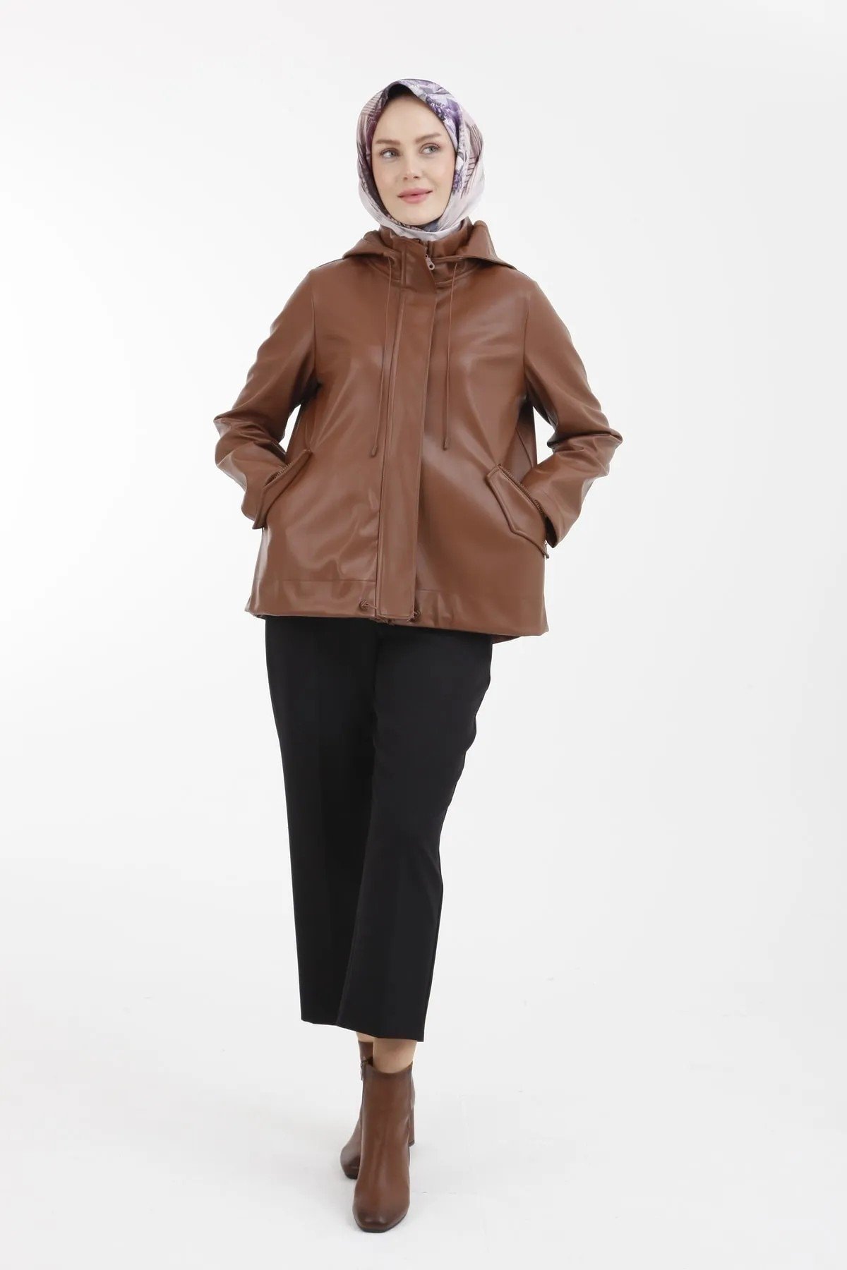 Armine Trend Deri Ceket  22KT502 Taba