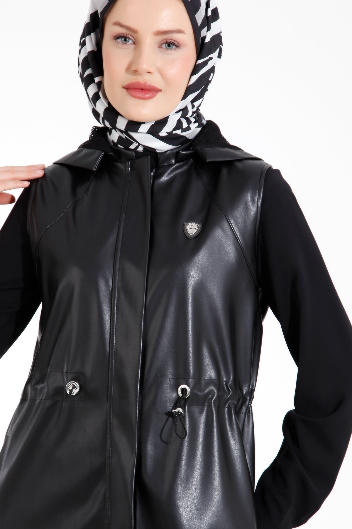 Armine Trend Deri Yelek 22KT518 Siyah
