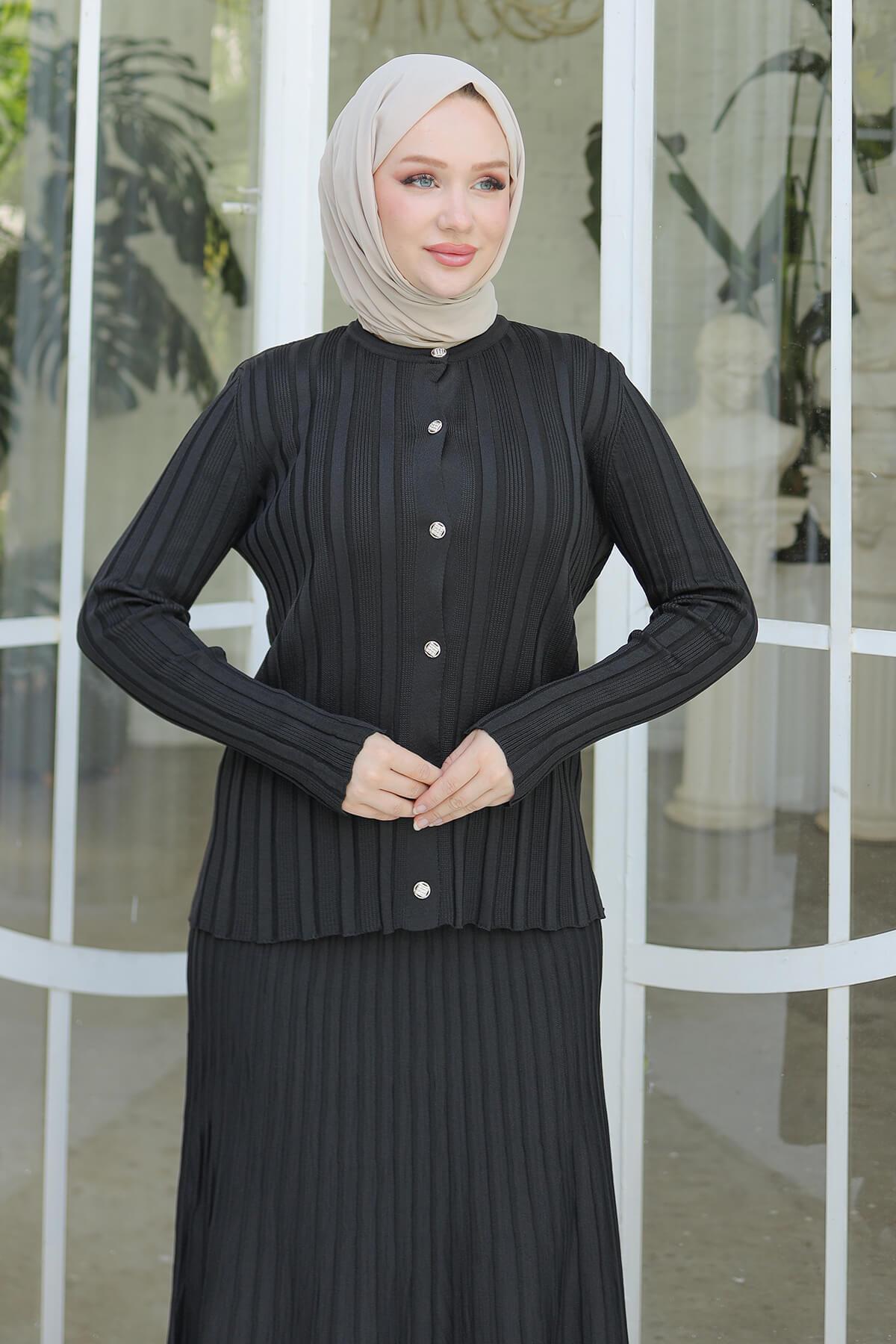Armine TREND Etekli Triko Takım Siyah 24KTD900