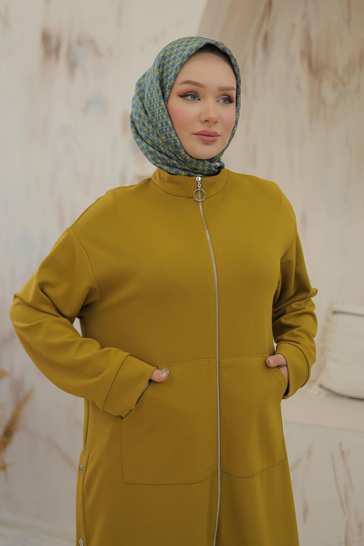 Armine TREND Fermuarlı Bayan Tunik Safran 24KT410