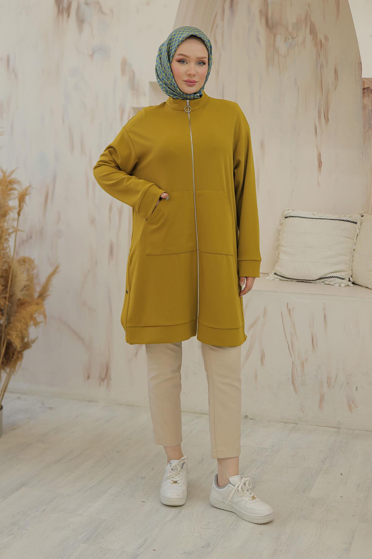 Armine TREND Fermuarlı Bayan Tunik Safran 24KT410
