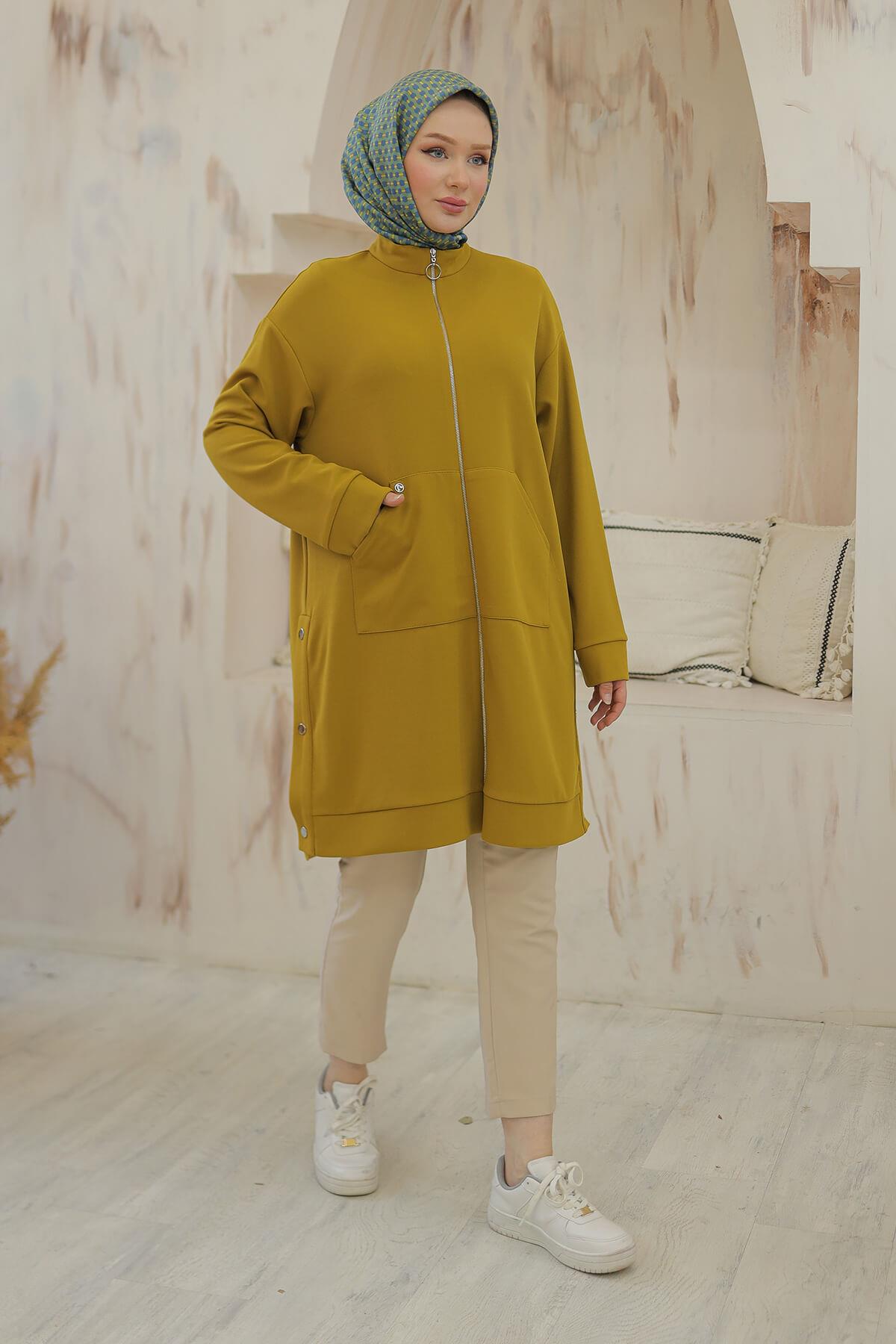 Armine TREND Fermuarlı Bayan Tunik Safran 24KT410