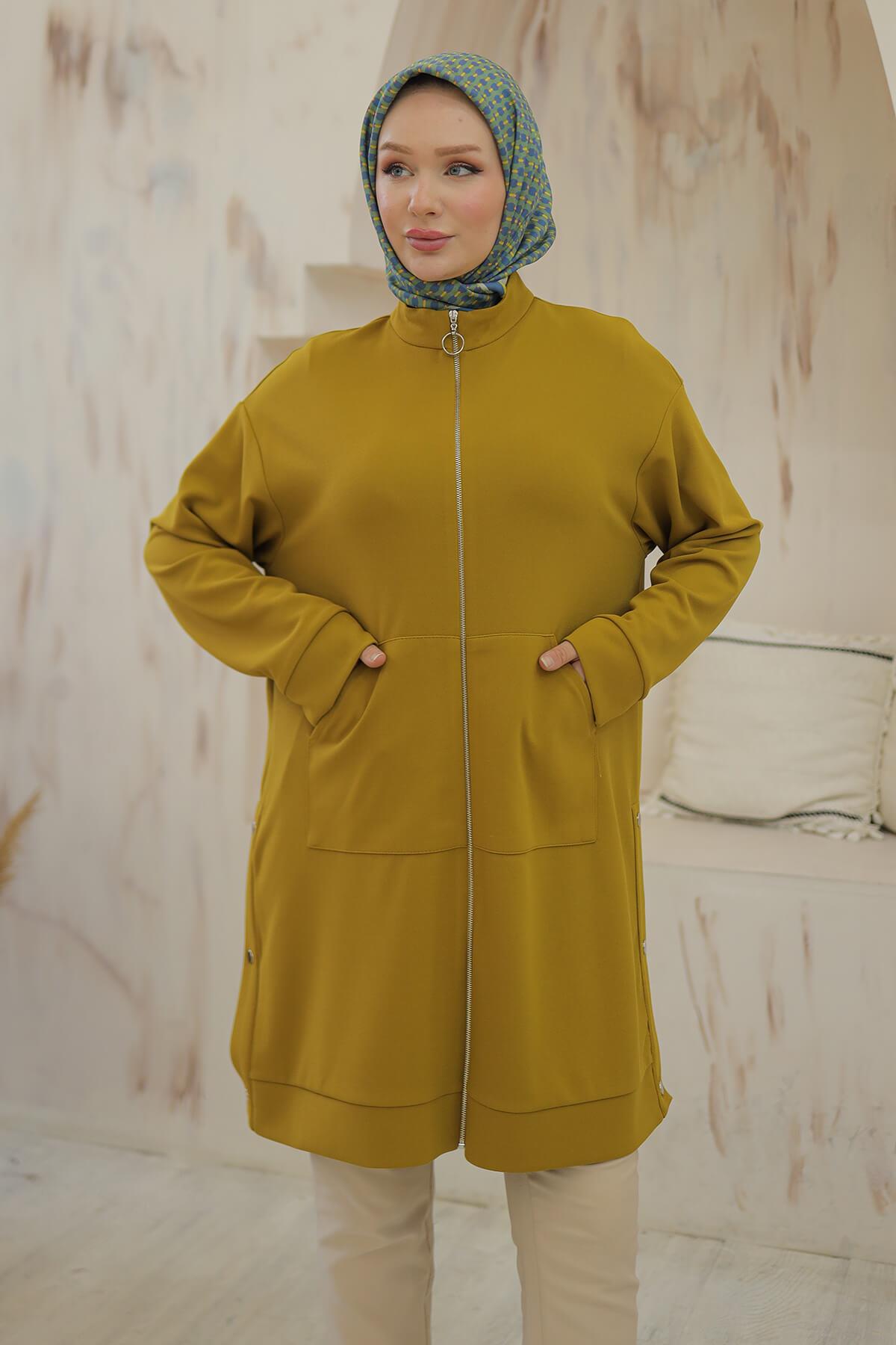 Armine TREND Fermuarlı Bayan Tunik Safran 24KT410