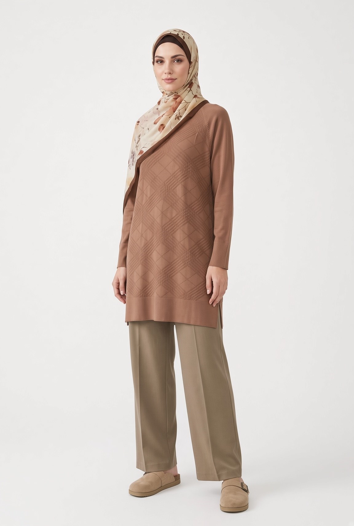 Armine TREND Geometrik Dokuma Desenli Triko Tunik 26KTD411