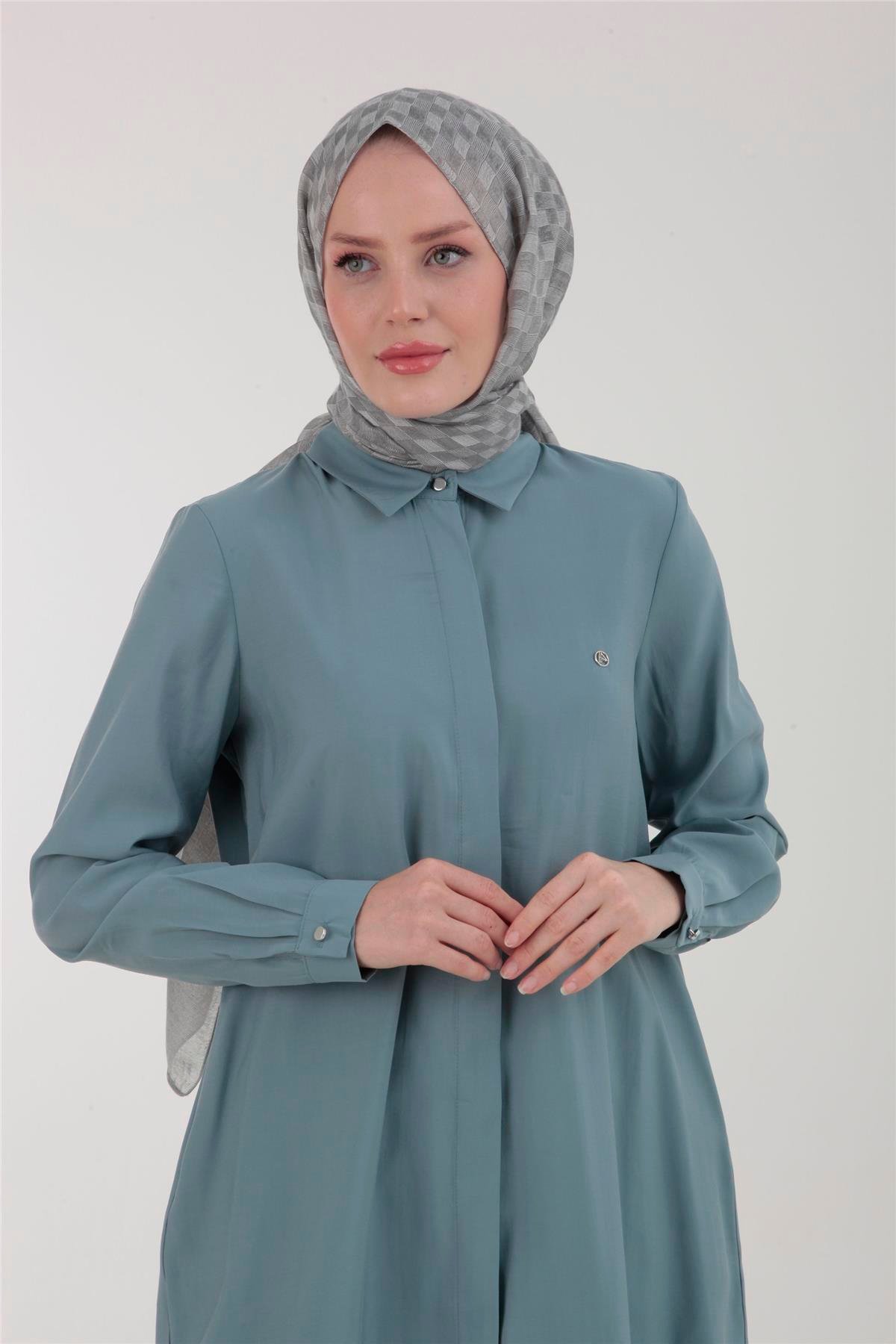 Armine Trend Gizli Düğmeli Gömlek 23YT459 Mint