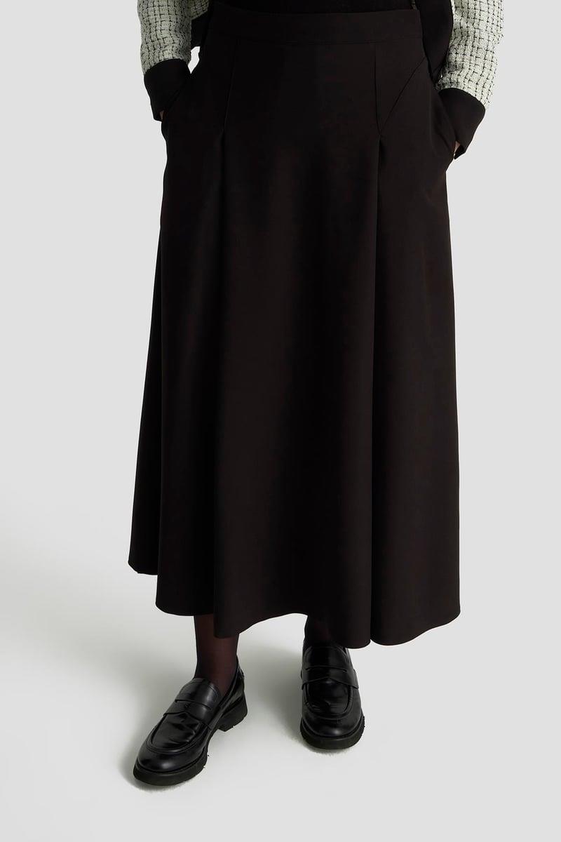 ARMİNE TREND Gold Düğme Detaylı Süs Cepli Etekli Tüvit İkili Takım Siyah 25KT605