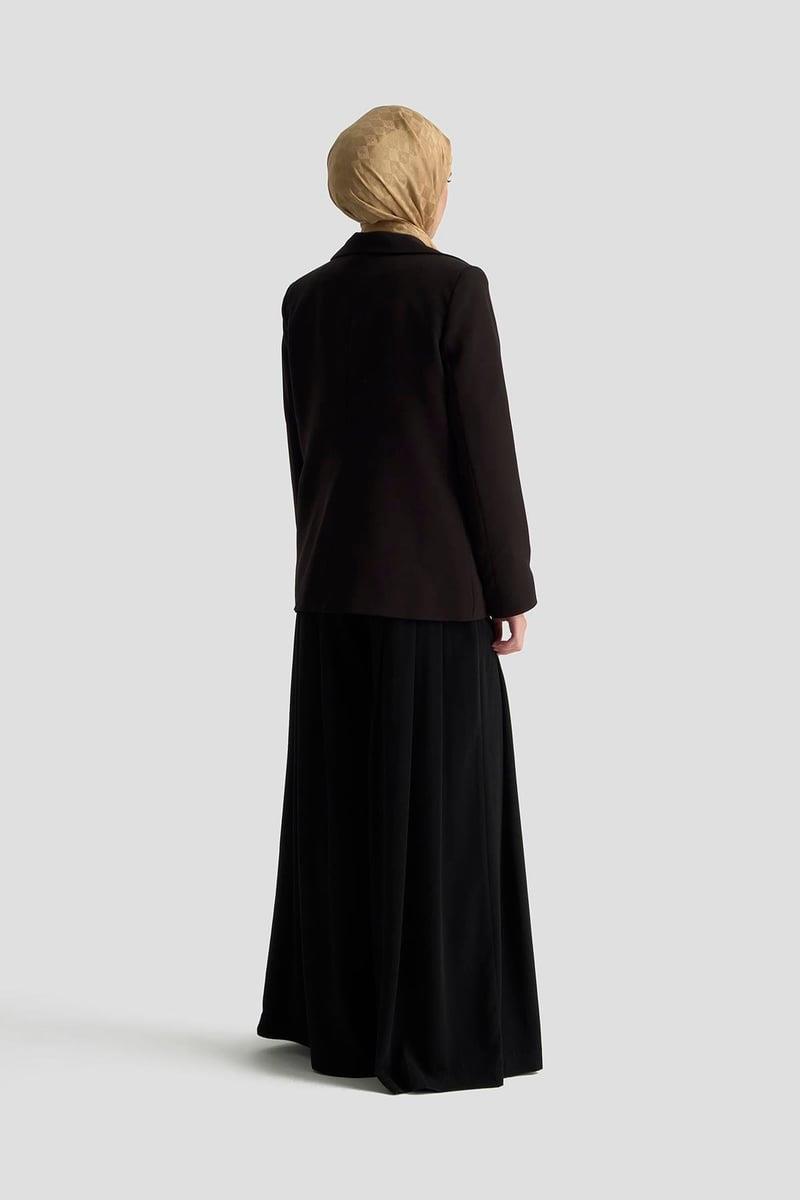 ARMİNE TREND Gold Düğmeli Astarlı Blazer Ceket Siyah 25KT520