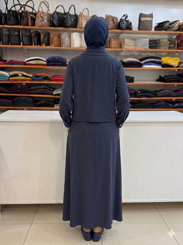 Armine TREND Gömlek Yaka Elbiseli İkili Takım Lacivert 26YT622