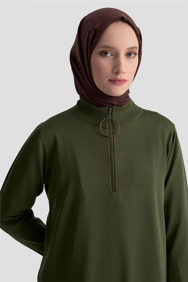 Armine TREND Halkalı Bayan Triko Haki 25YTD4113