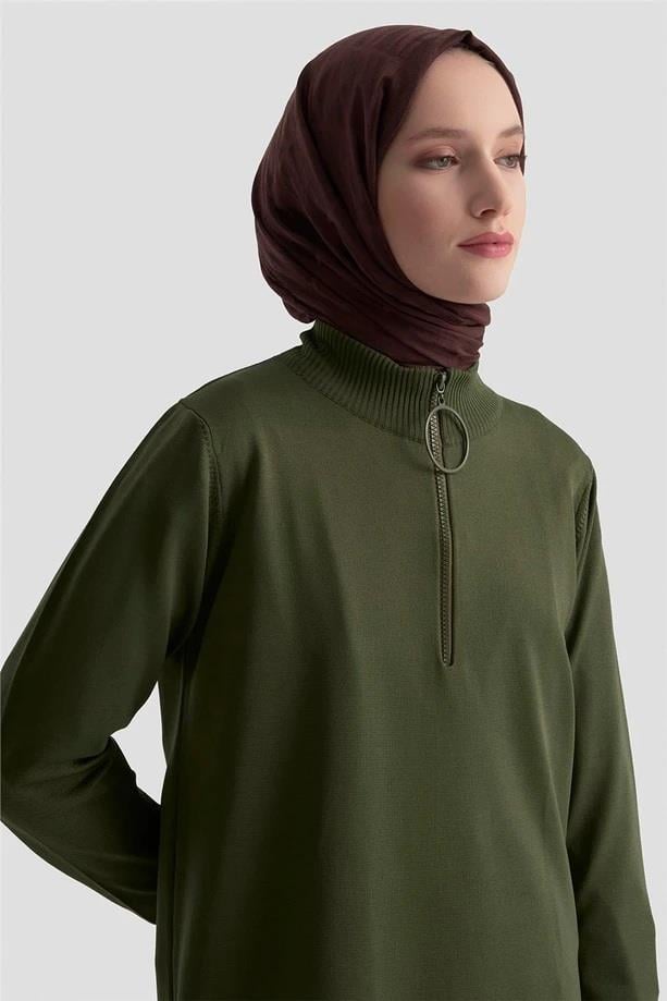 Armine TREND Halkalı Bayan Triko Haki 25YTD4113