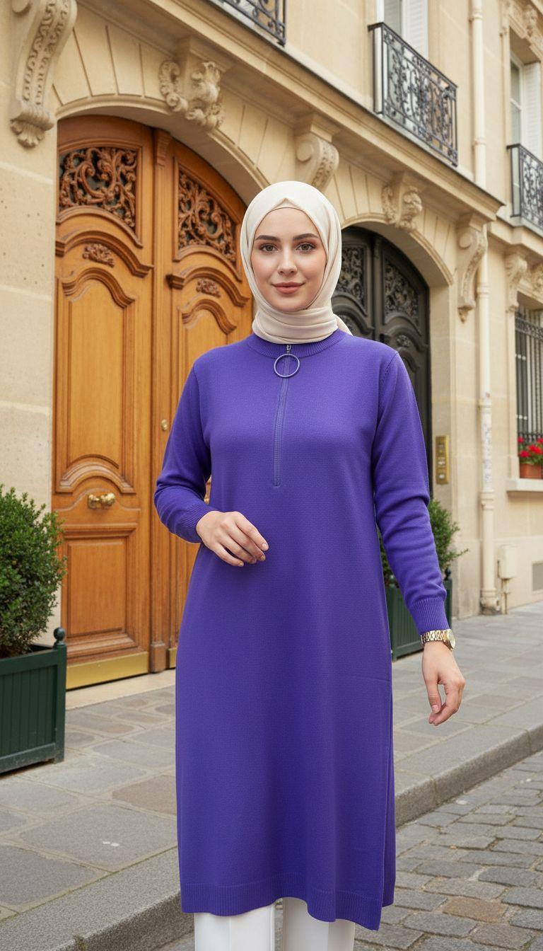 Armine TREND Halkalı Bayan Triko Mor 25YTD4113