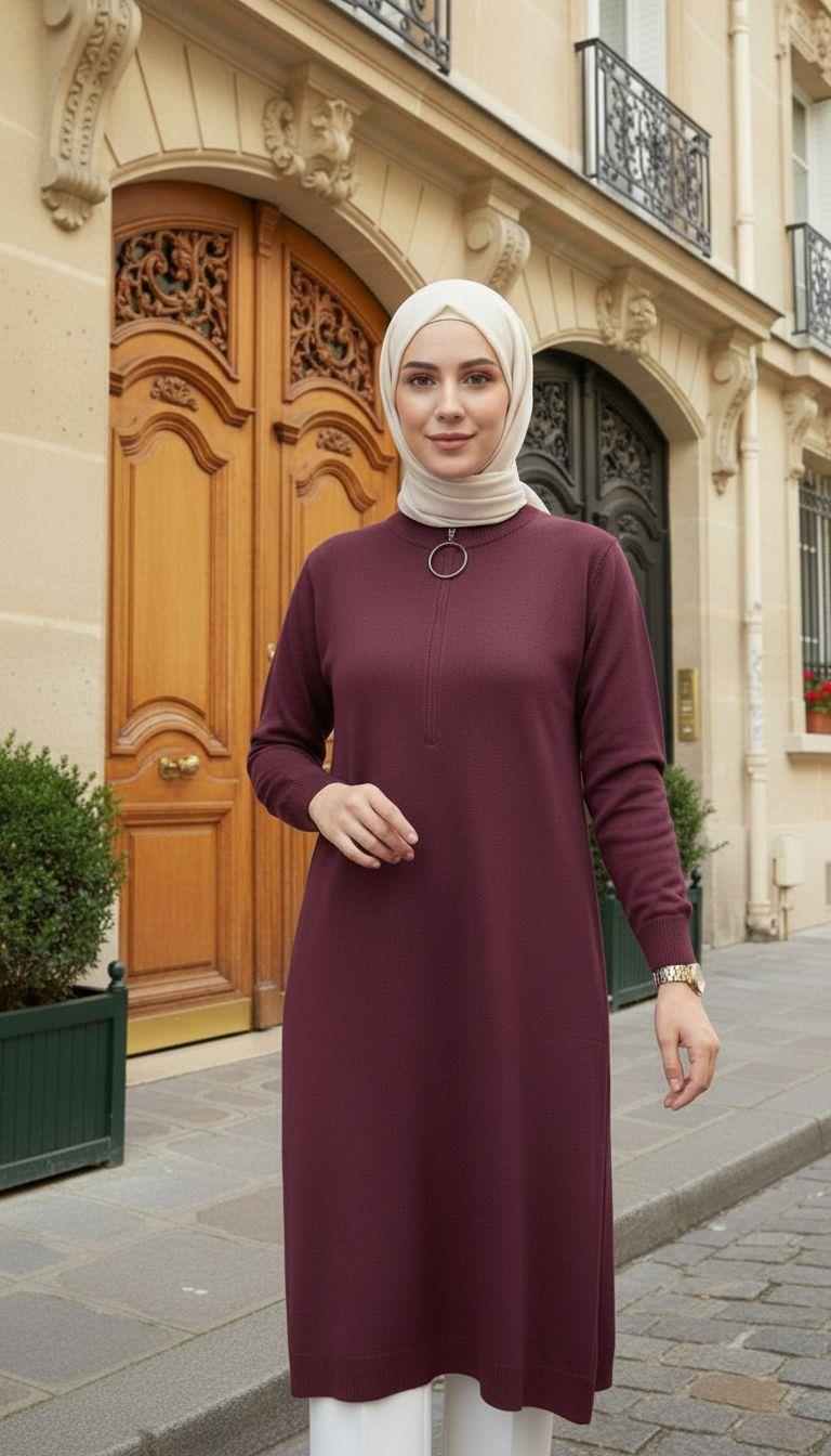 Armine TREND Halkalı Bayan Triko Mürdüm 25YTD4113