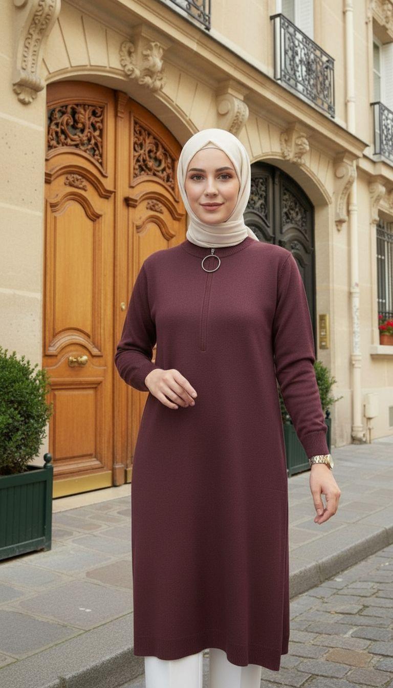 Armine TREND Halkalı Bayan Triko Mürdüm 25YTD4113