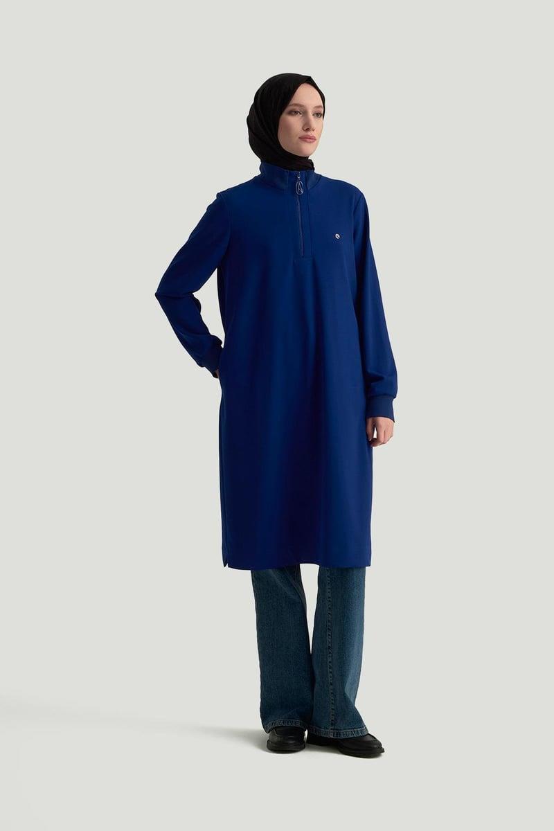 Armine TREND Halkalı Örme Kumaş Tunik Morcivert 25KT456