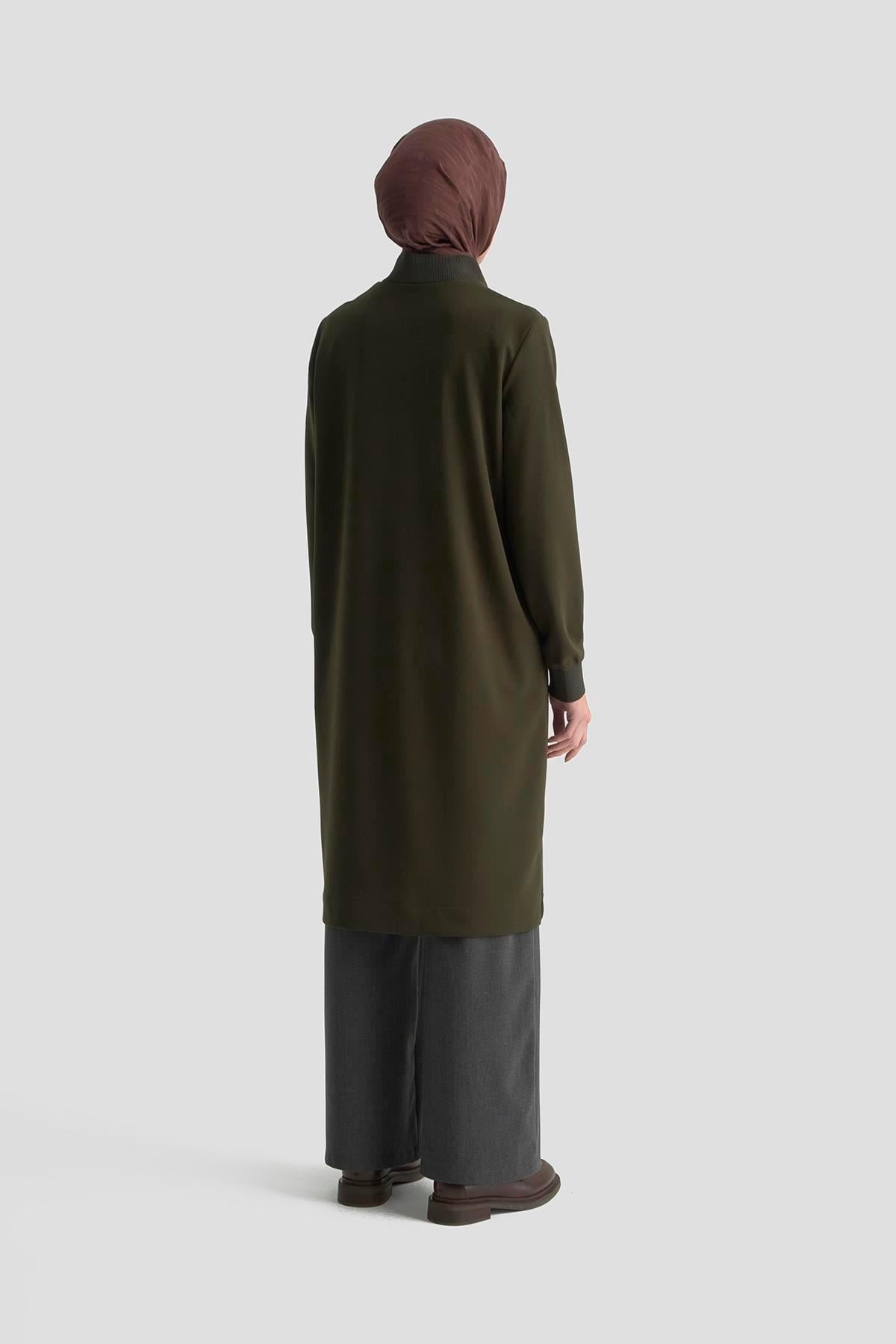 Armine TREND Halkalı Örme Kumaş Tunik Yeşil 25KT456
