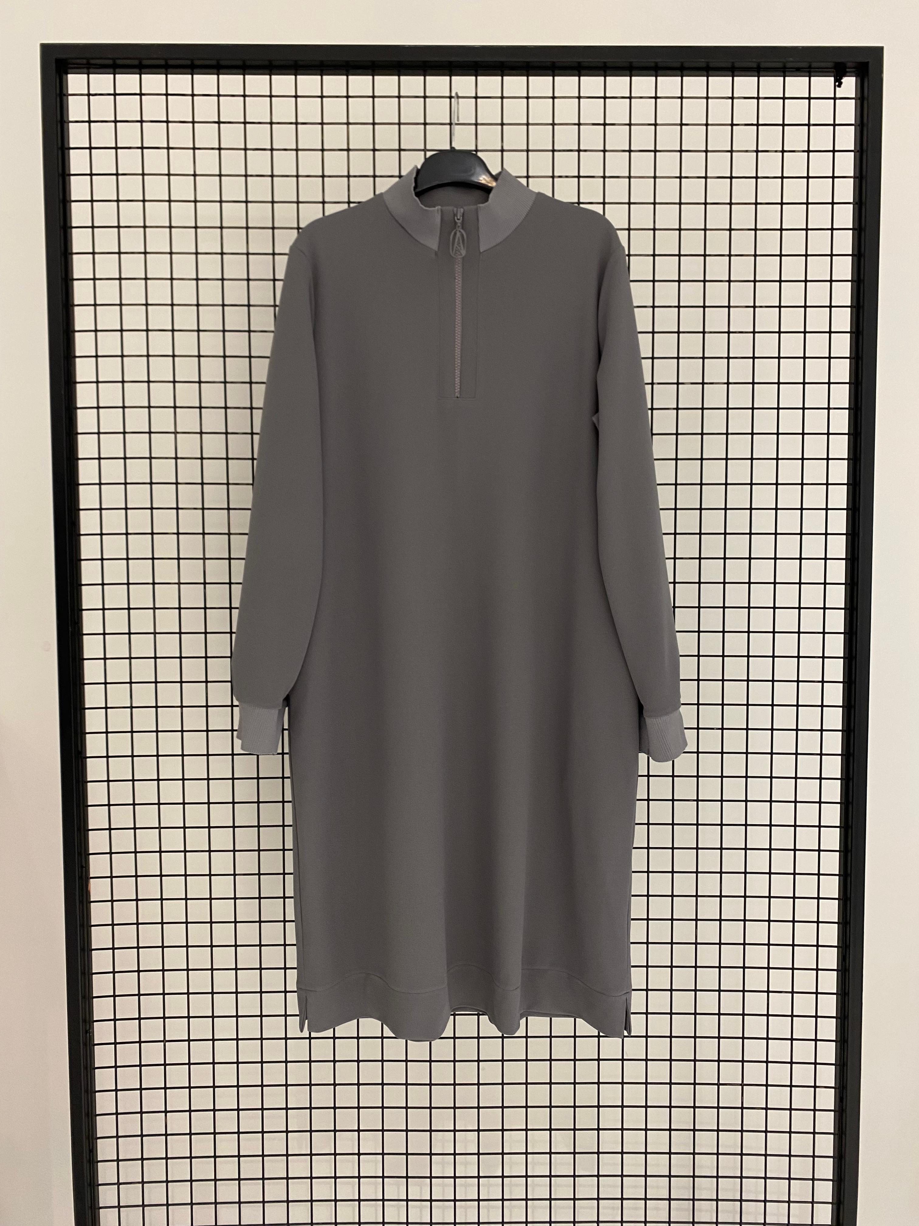 Armine TREND Halkalı Örme Kumaş Tunik Gri 25KT465