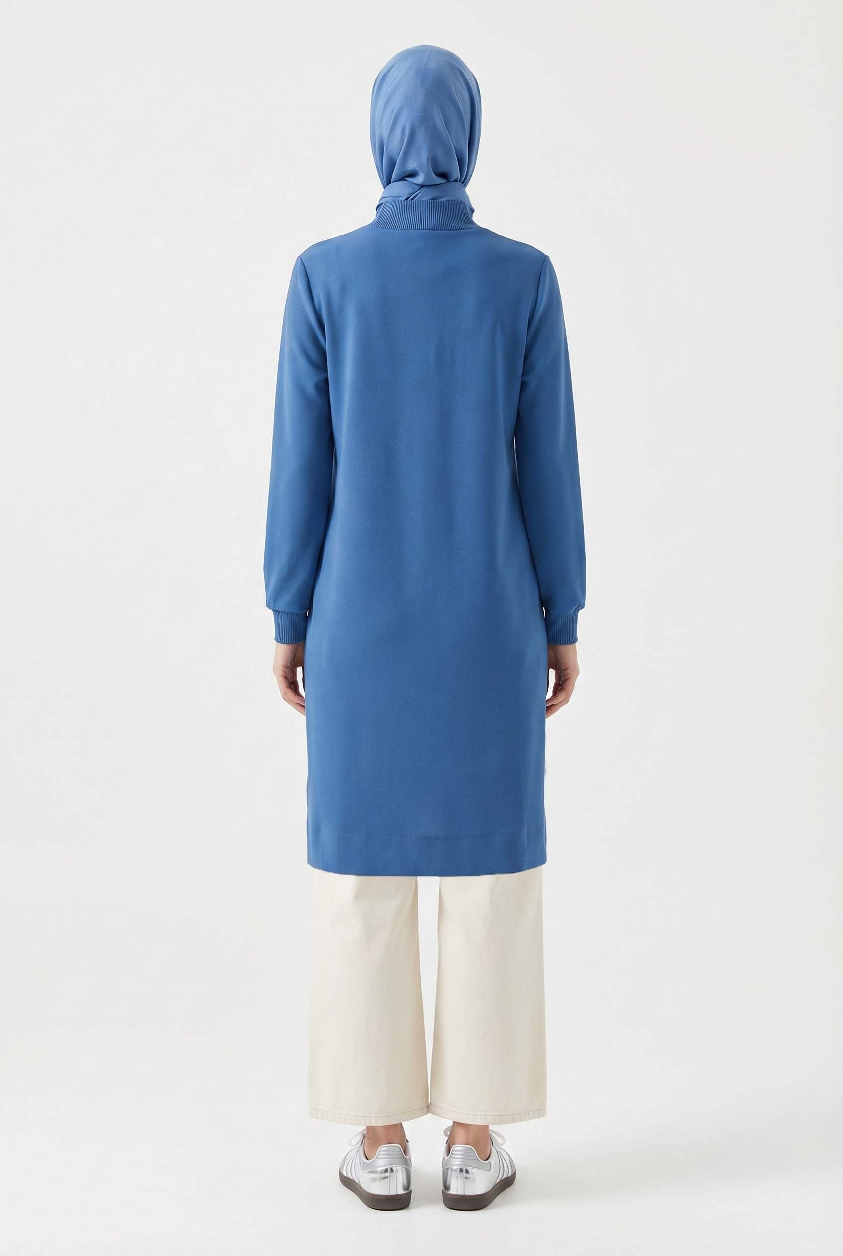 Armine TREND Halkalı Örme Kumaş Tunik Mavi 25KT465