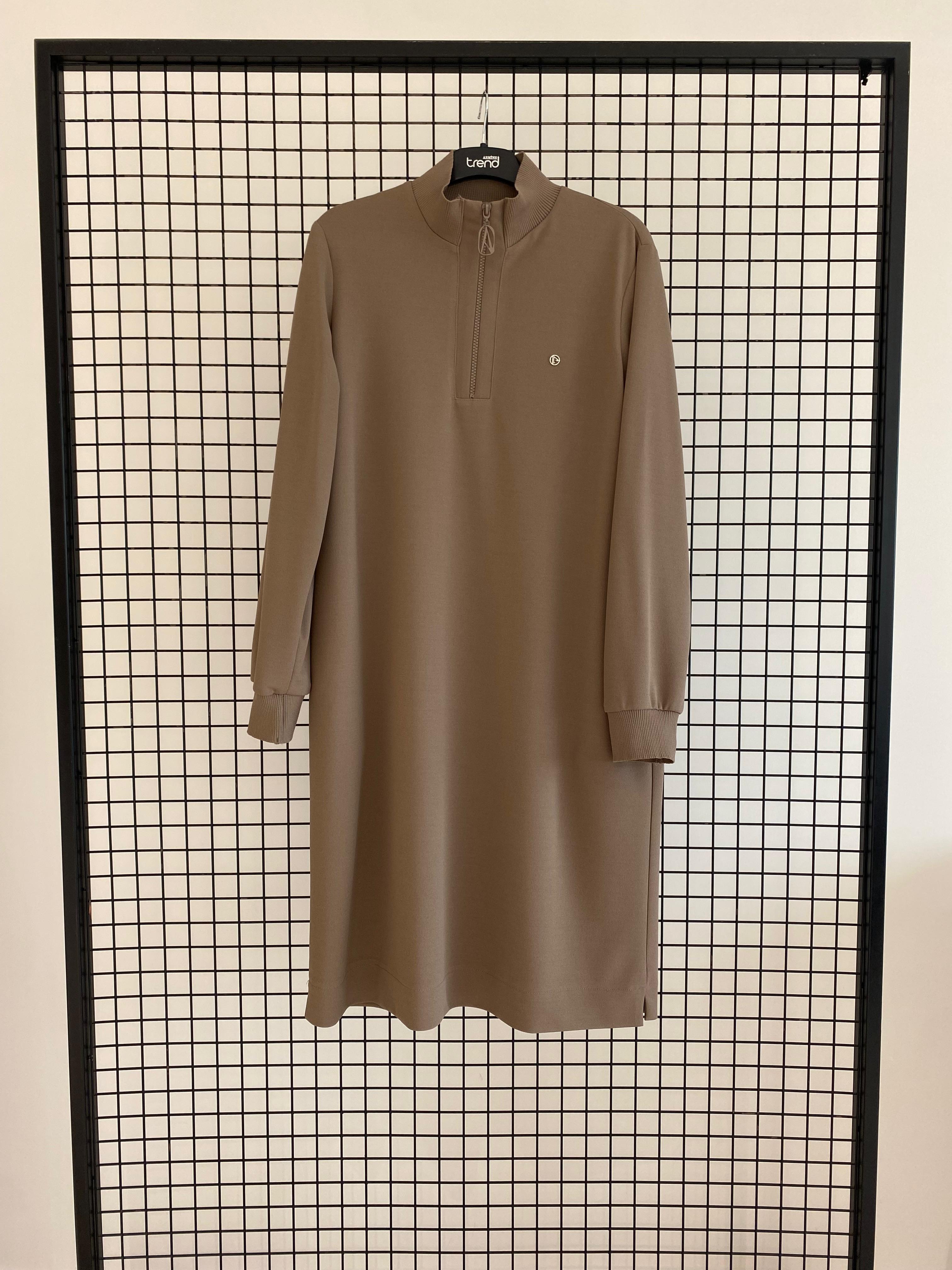 Armine TREND Halkalı Örme Kumaş Tunik Vizon 25KT456