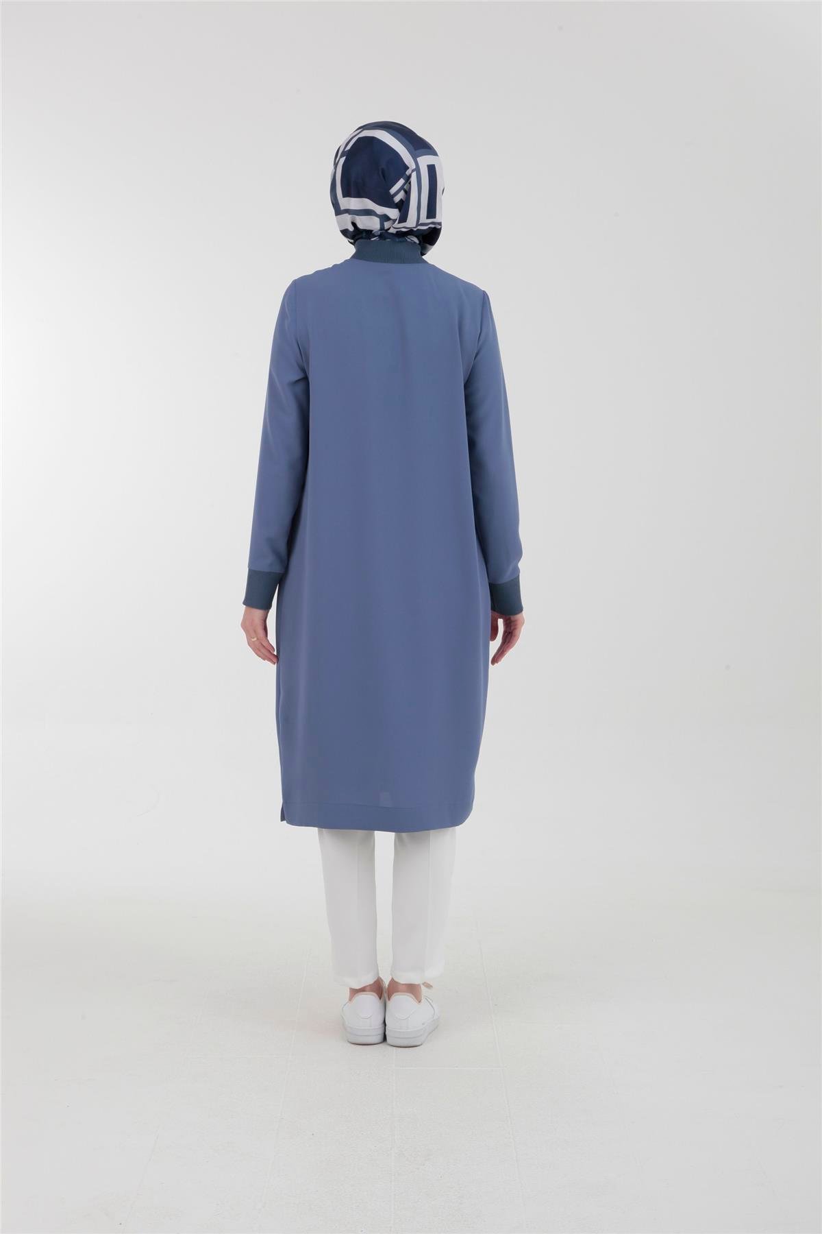 Armine Trend Halkalı Tunik 23YT424 Gri Mavi