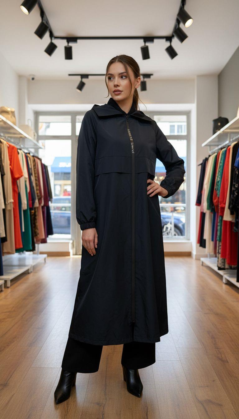 Armine TREND İmzalı Paraşüt Kumaş Yağmurluk Kap Giy Çık Lacivert 25KT724