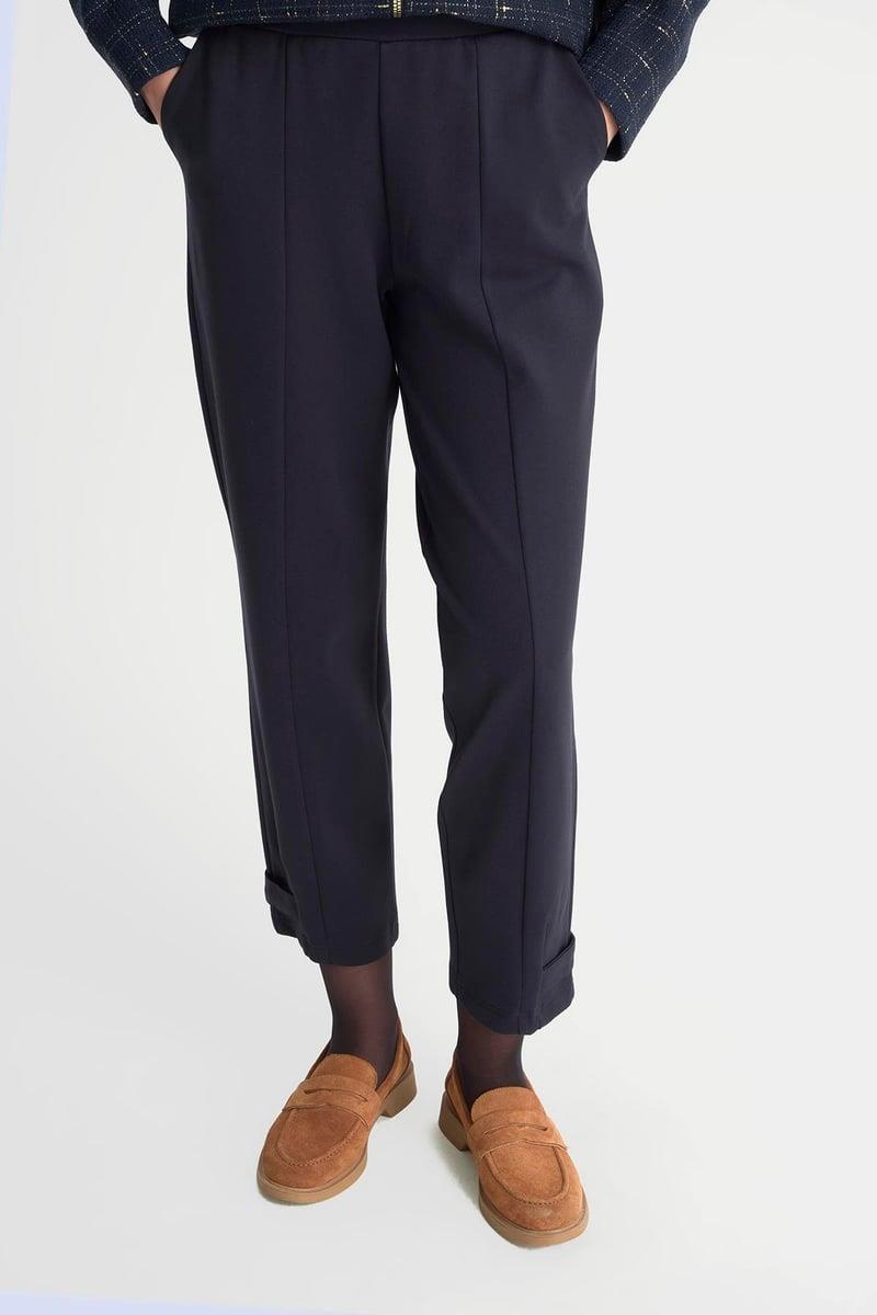 Armine TREND İnce Sarı Çizgili Pantolonlu Takım Lacivert 25KT612