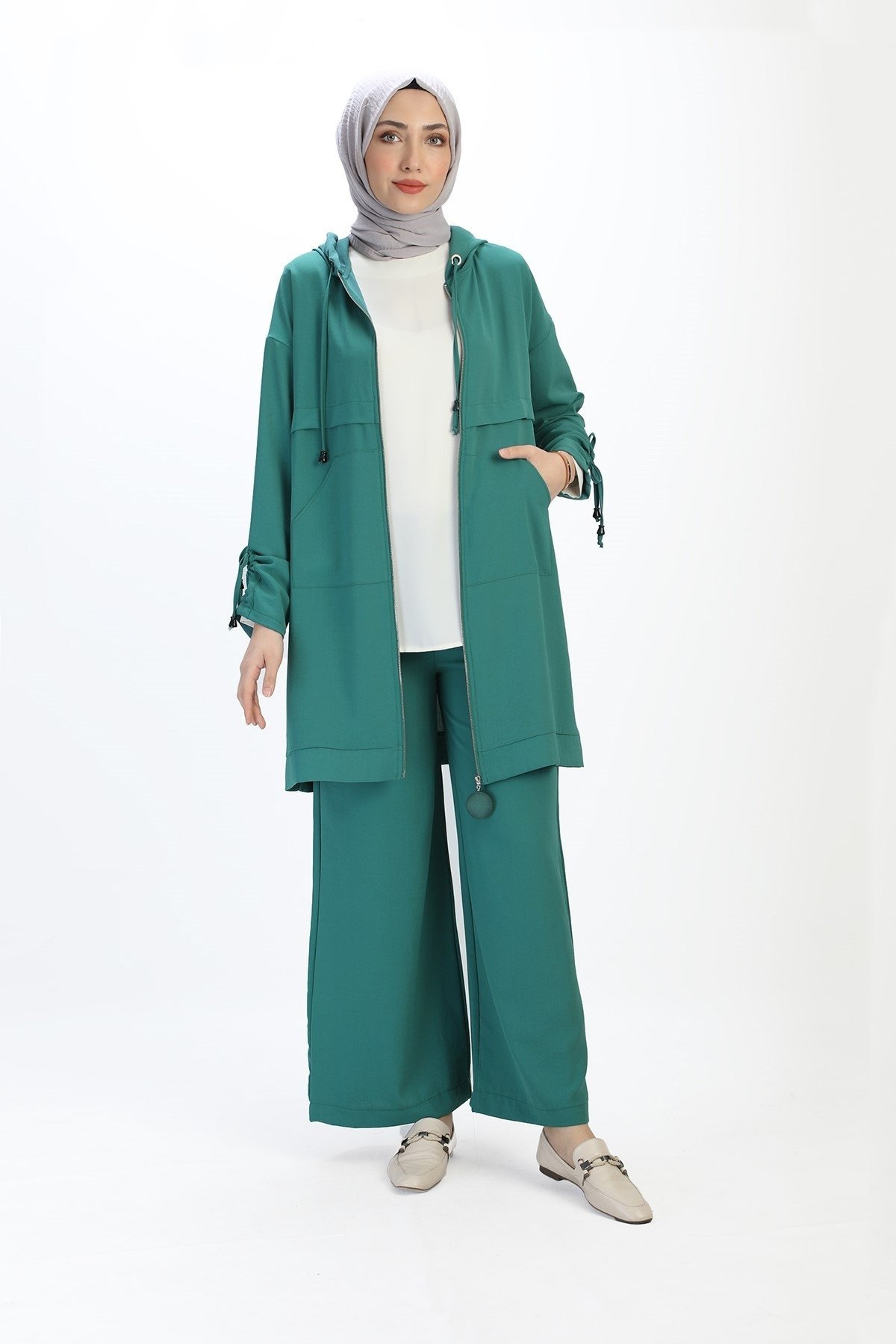 Armine Trend Kanguru Cepli Takım 22YT608-1 Çam Yeşili