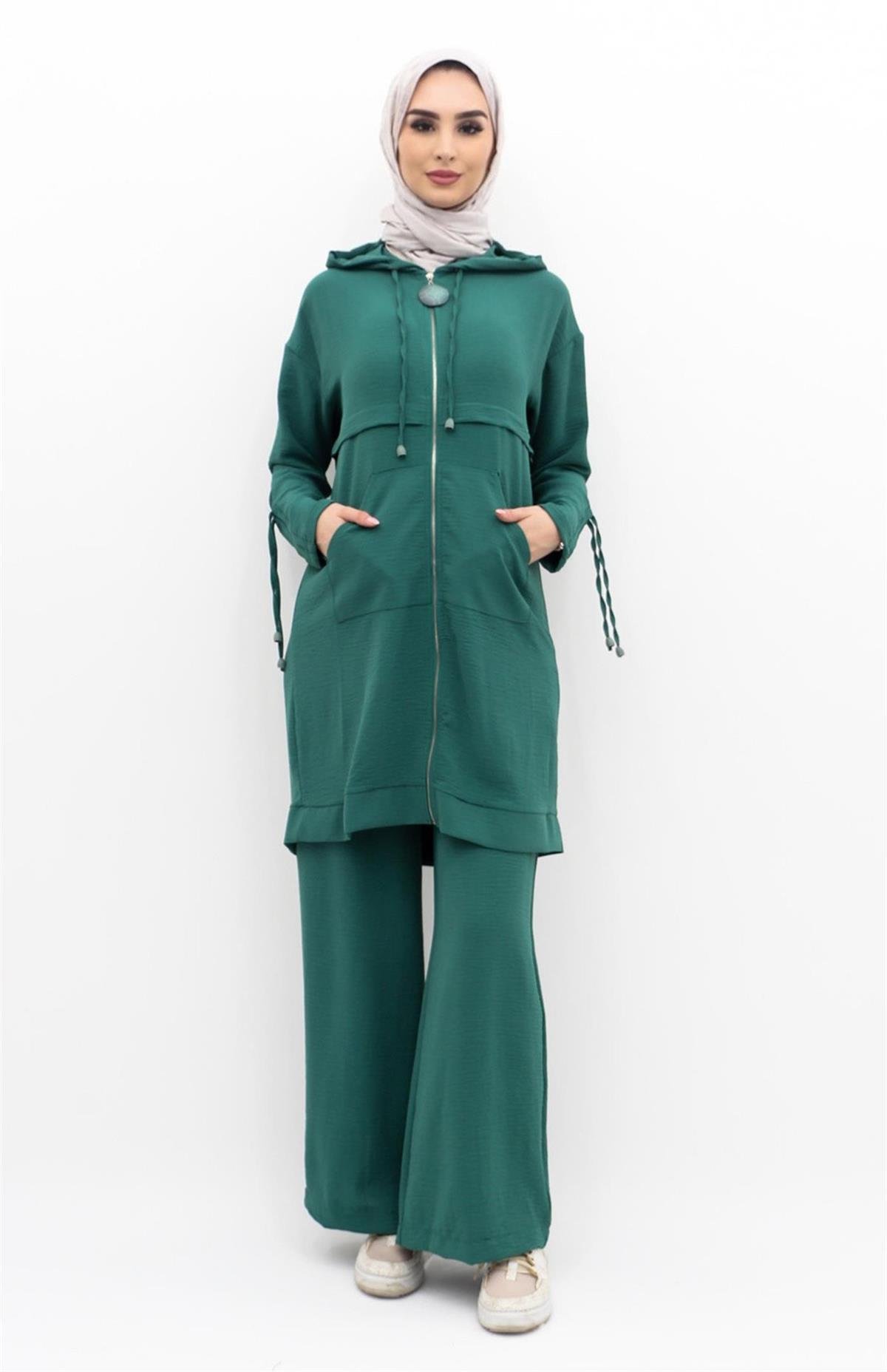 Armine Trend Kanguru Cepli Takım 22YT608-1 Çam Yeşili