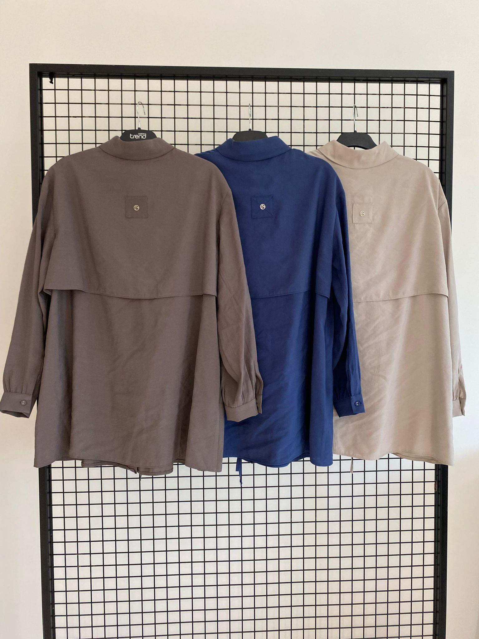 Armine TREND Kapaklı Belden Bağlamlı Spor Tunik Duman 25YT499