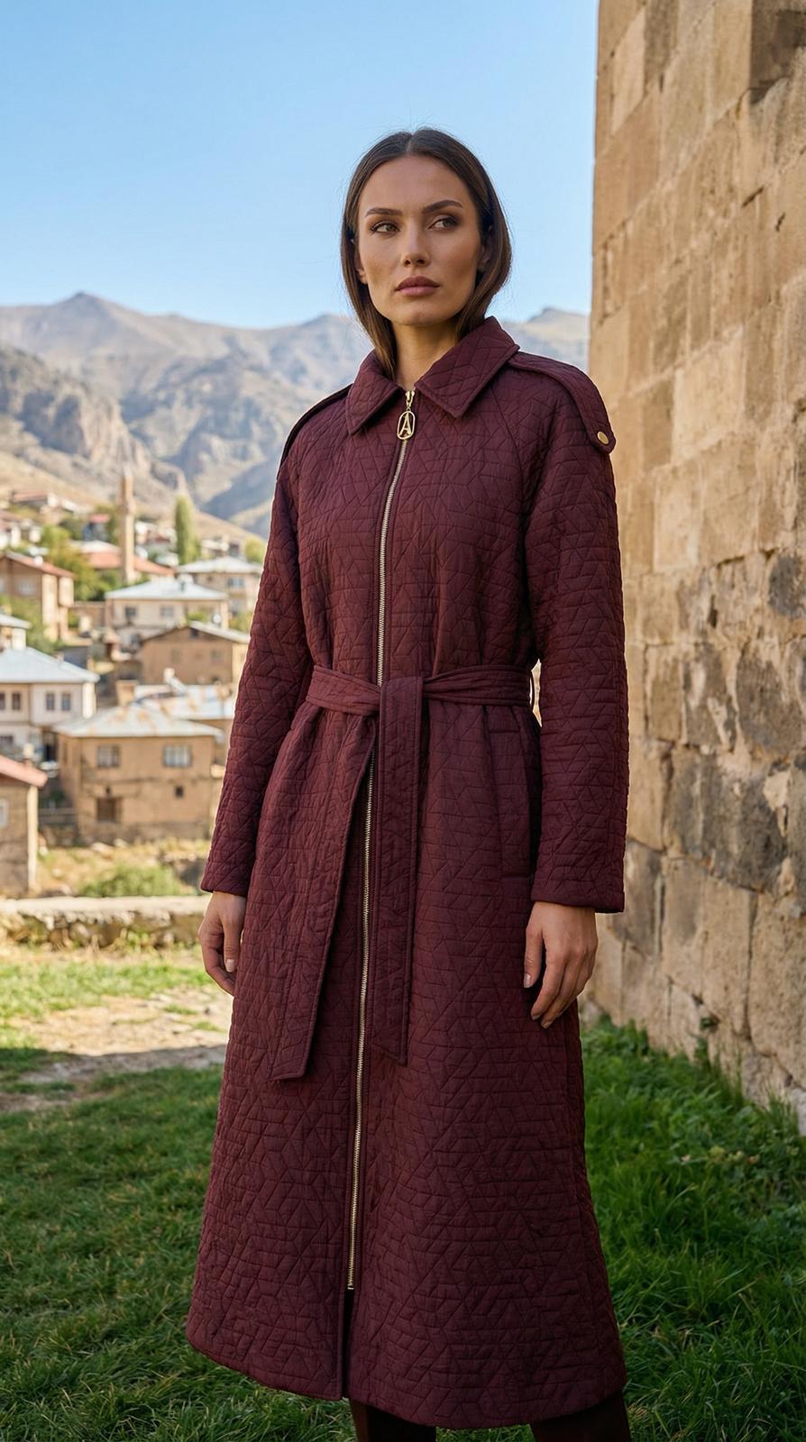 Armine TREND Kapitone Desenli Kap Vişne 26YT529