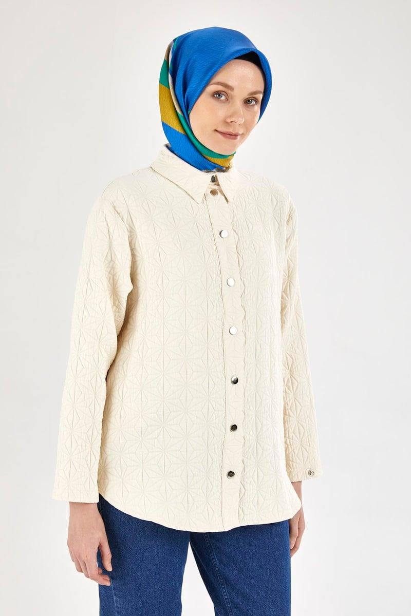 Armine TREND Kapitone Kısa Ceket Bej 25YT532