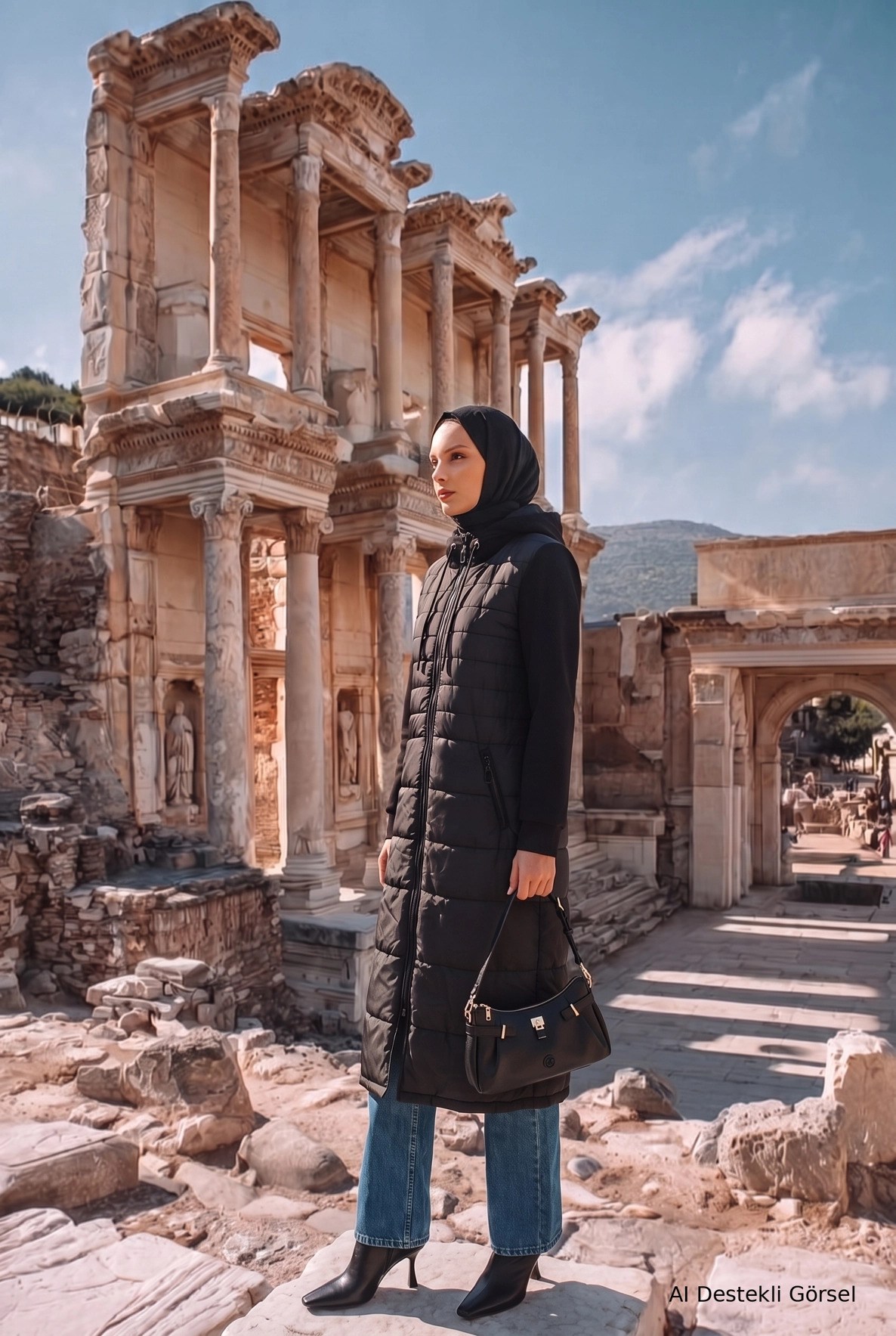 Armine TREND Kapüşonlu Kapitone Astarlı Siyah Kap Siyah 26kt526
