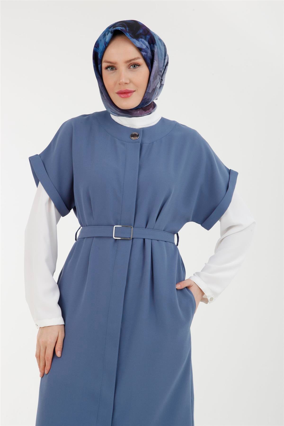 Armine Trend Kemer Detaylı Takım 23YT641 Mavi