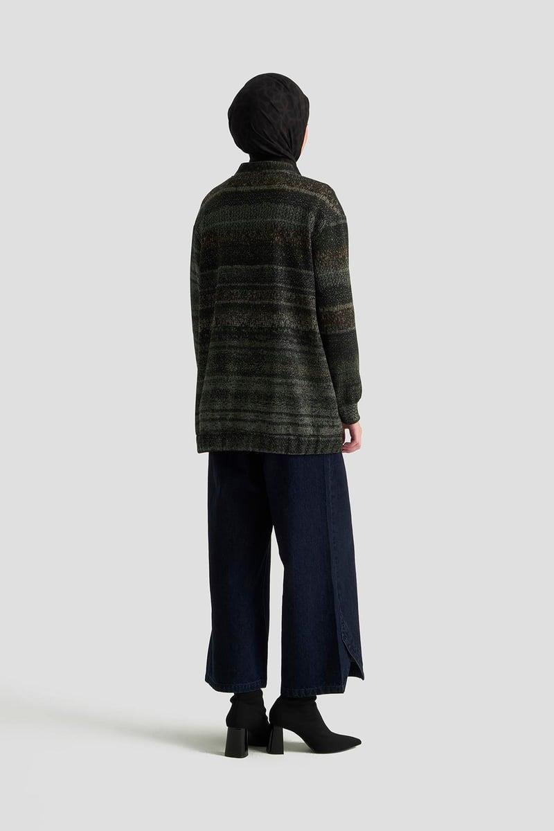 ARMİNE TREND Kendinden Desenli Parlak Ceket Vizon 25KT538