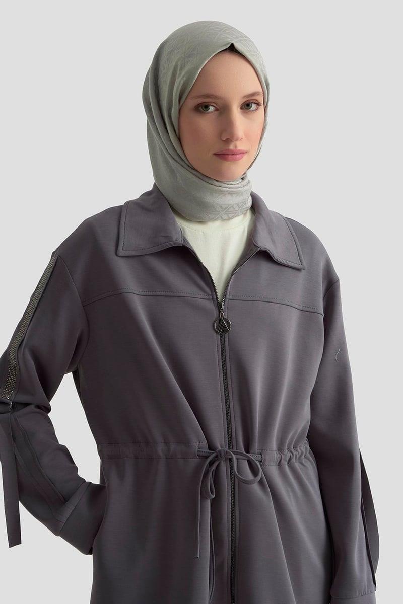 Armine TREND Kol Şerit Detaylı Pantolonlu Takım Antrasit 25KT604